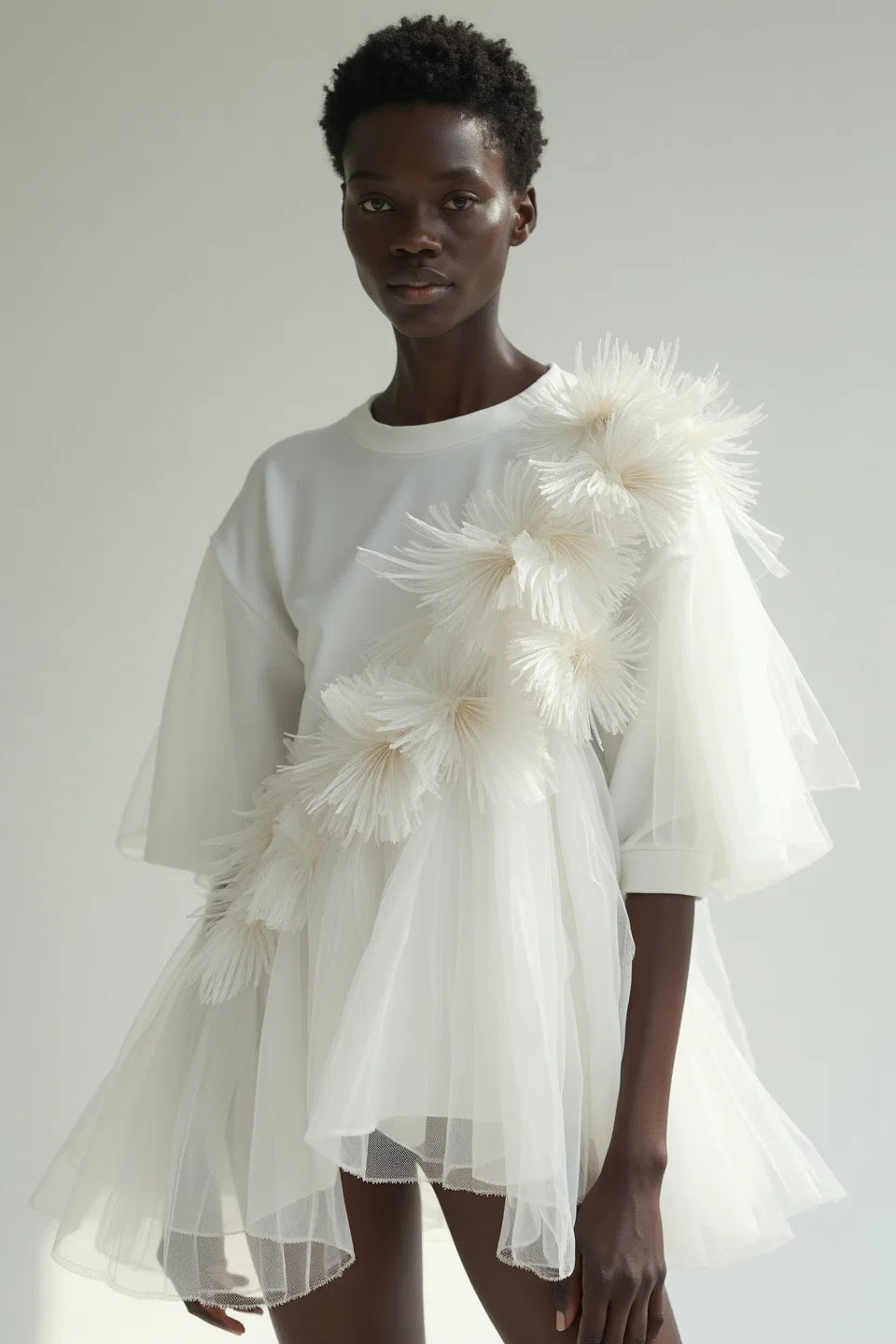 SCULPTURAL TULLE MINIDRESS