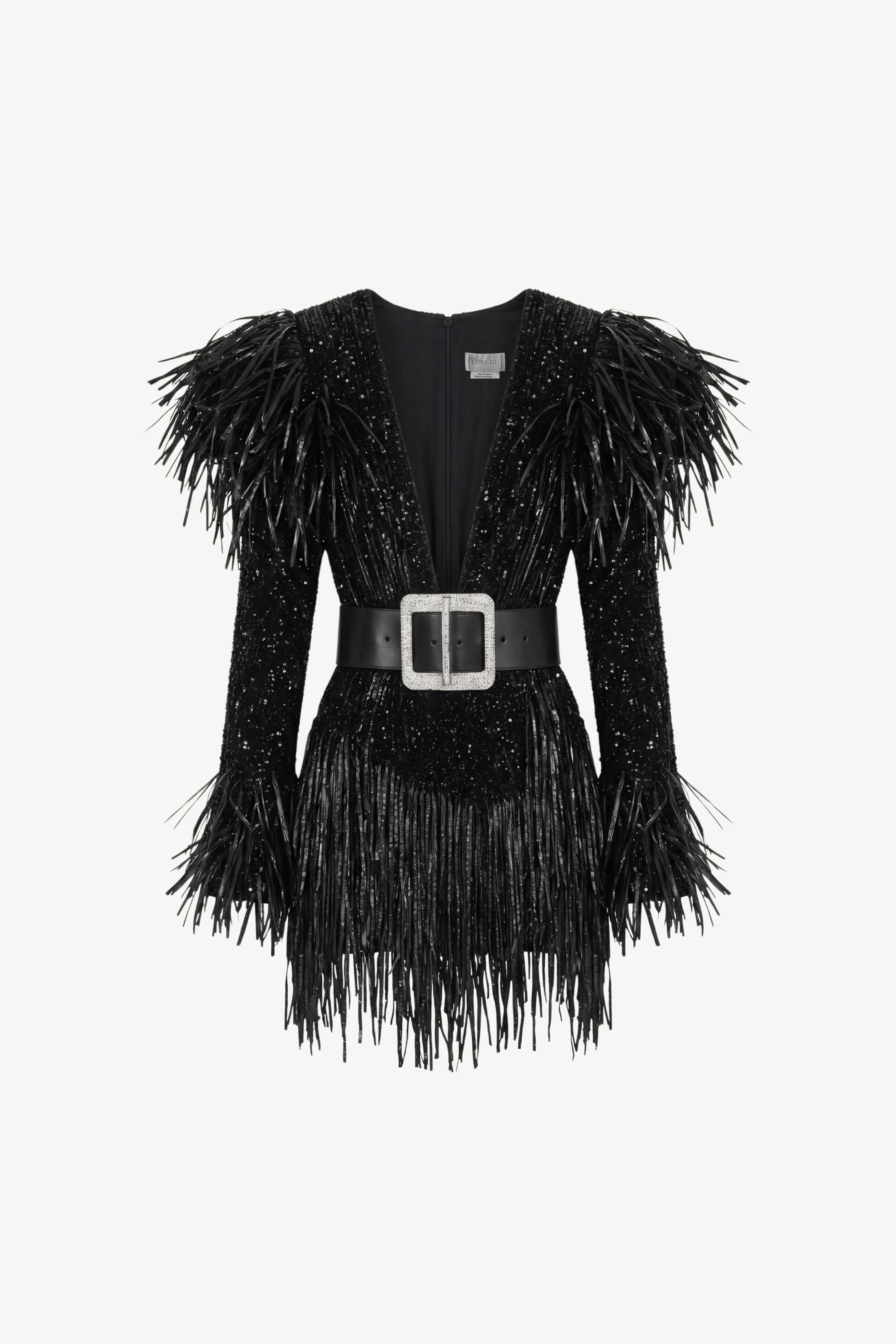 LOULOU Raffia Fringe Mini Dress - photo 1