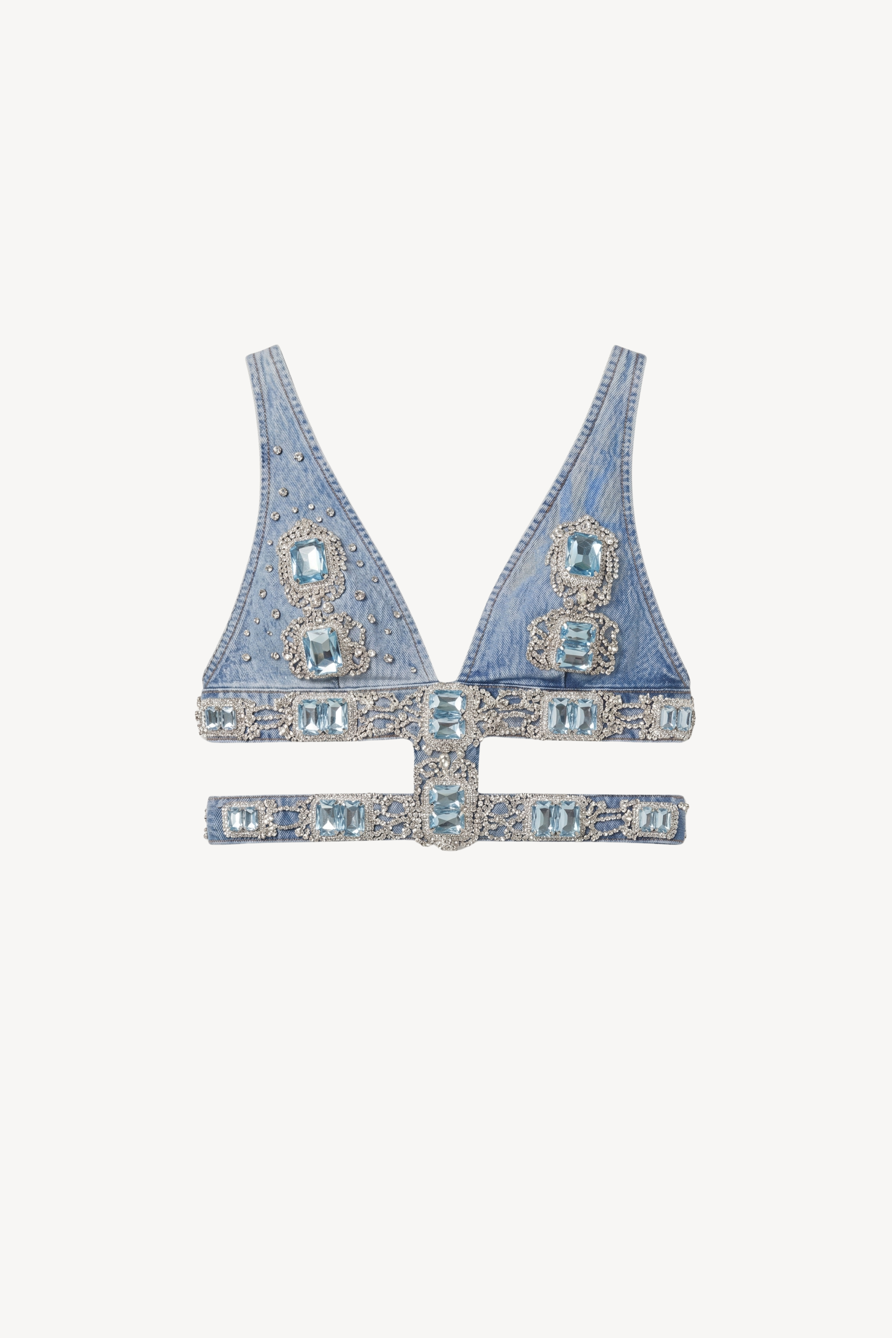 LOULOU Camille Aqua Denim Top - photo 1