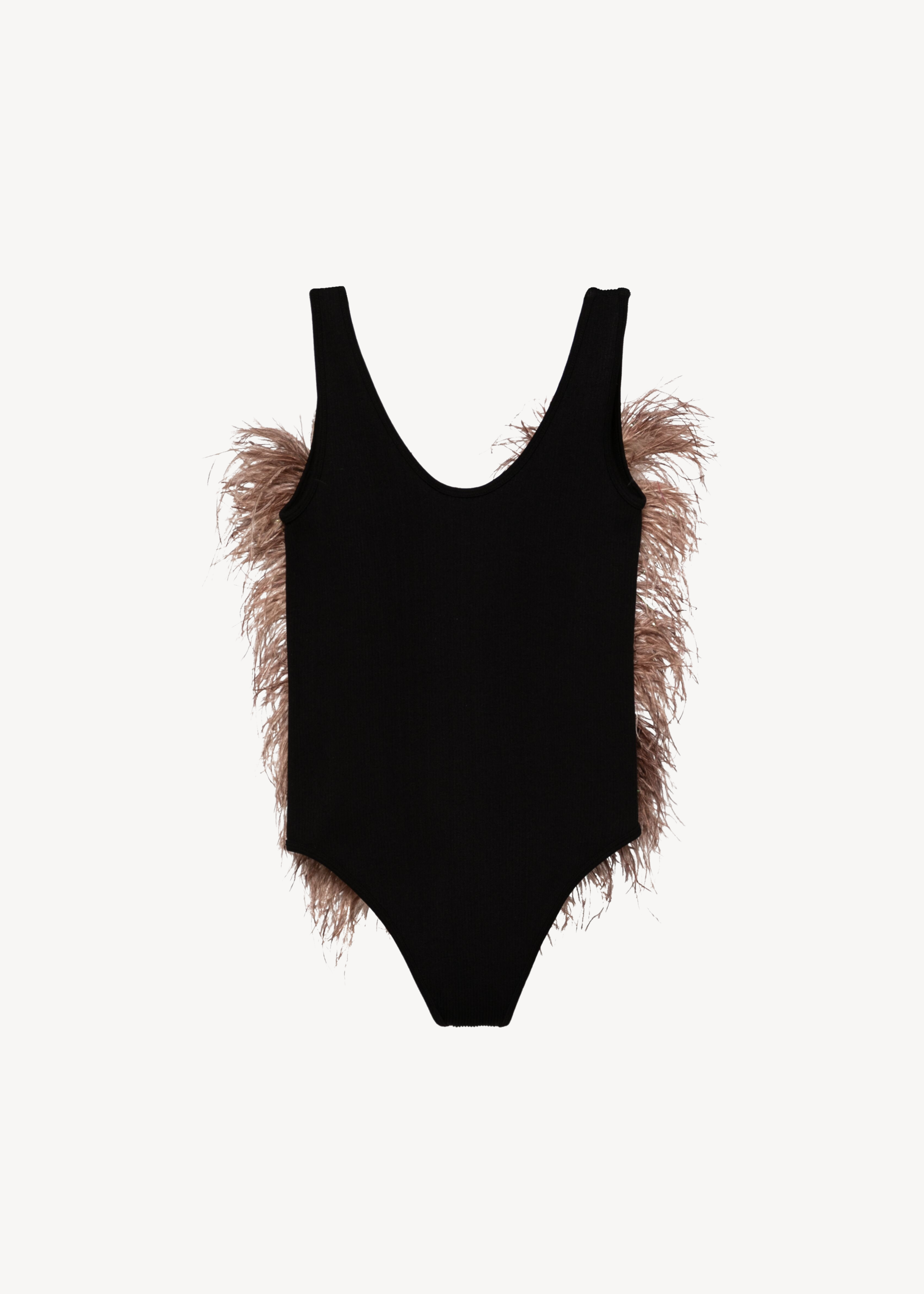 Feather-detail bodysuit