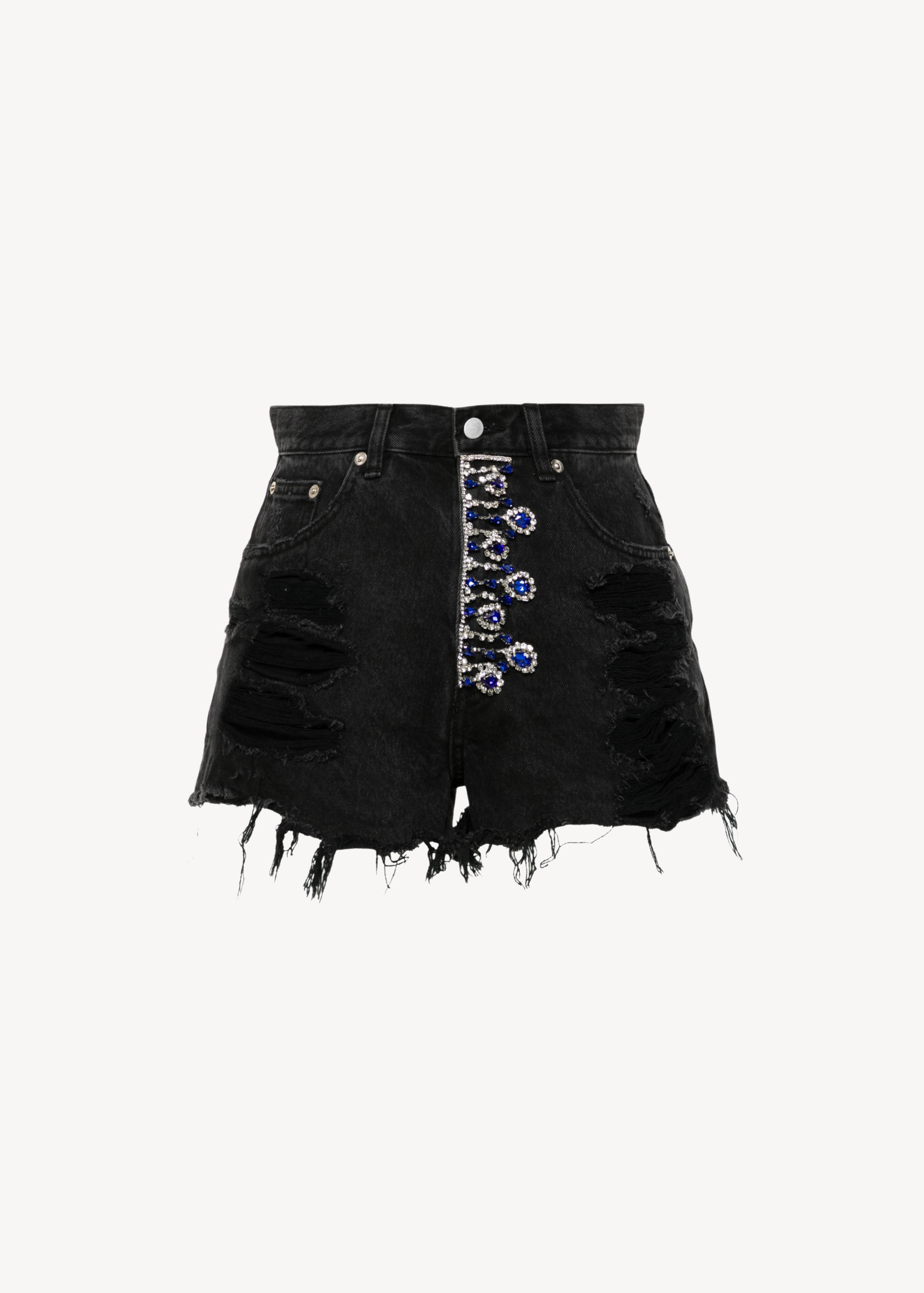 crystal-embellished denim shorts