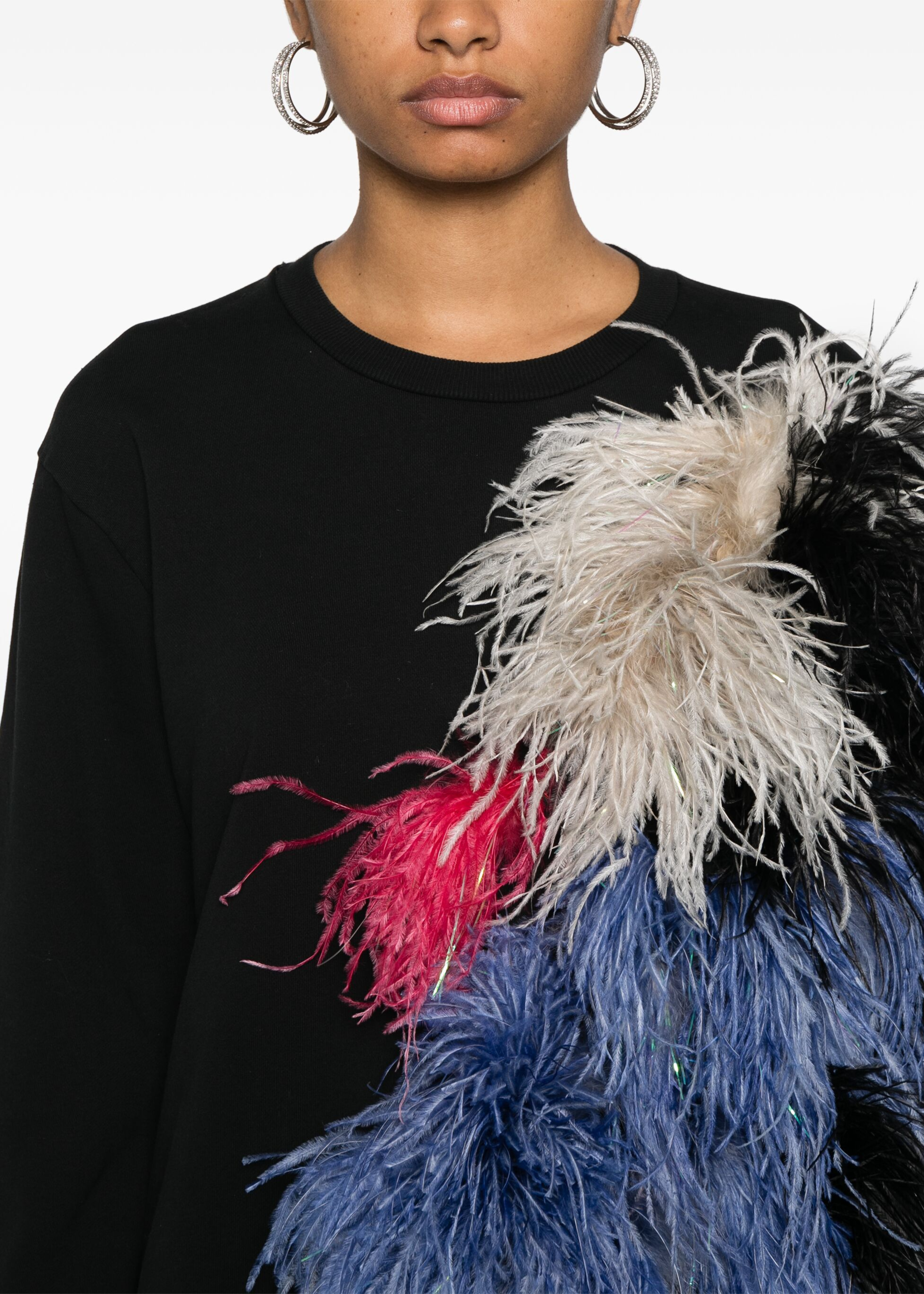 feather-detail sweatshirt