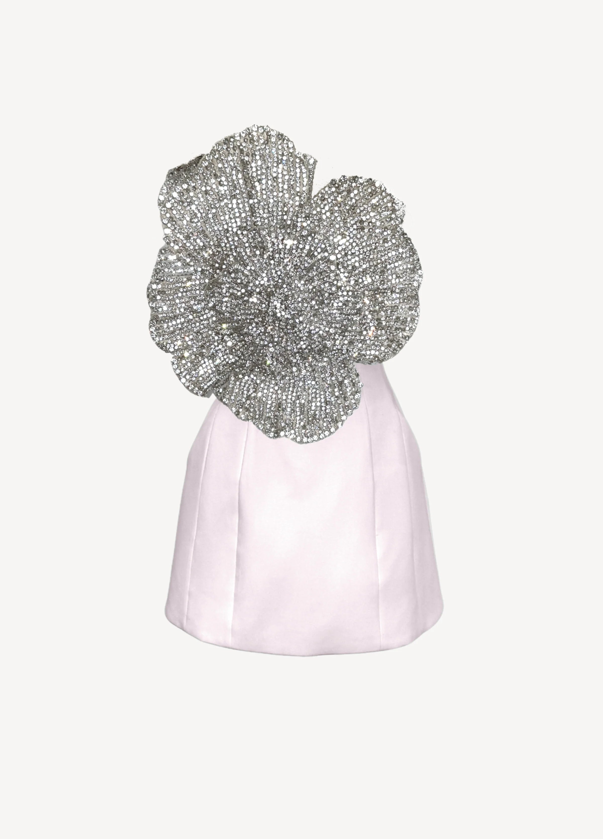 CRYSTAL-FLOWER MINI DRESS