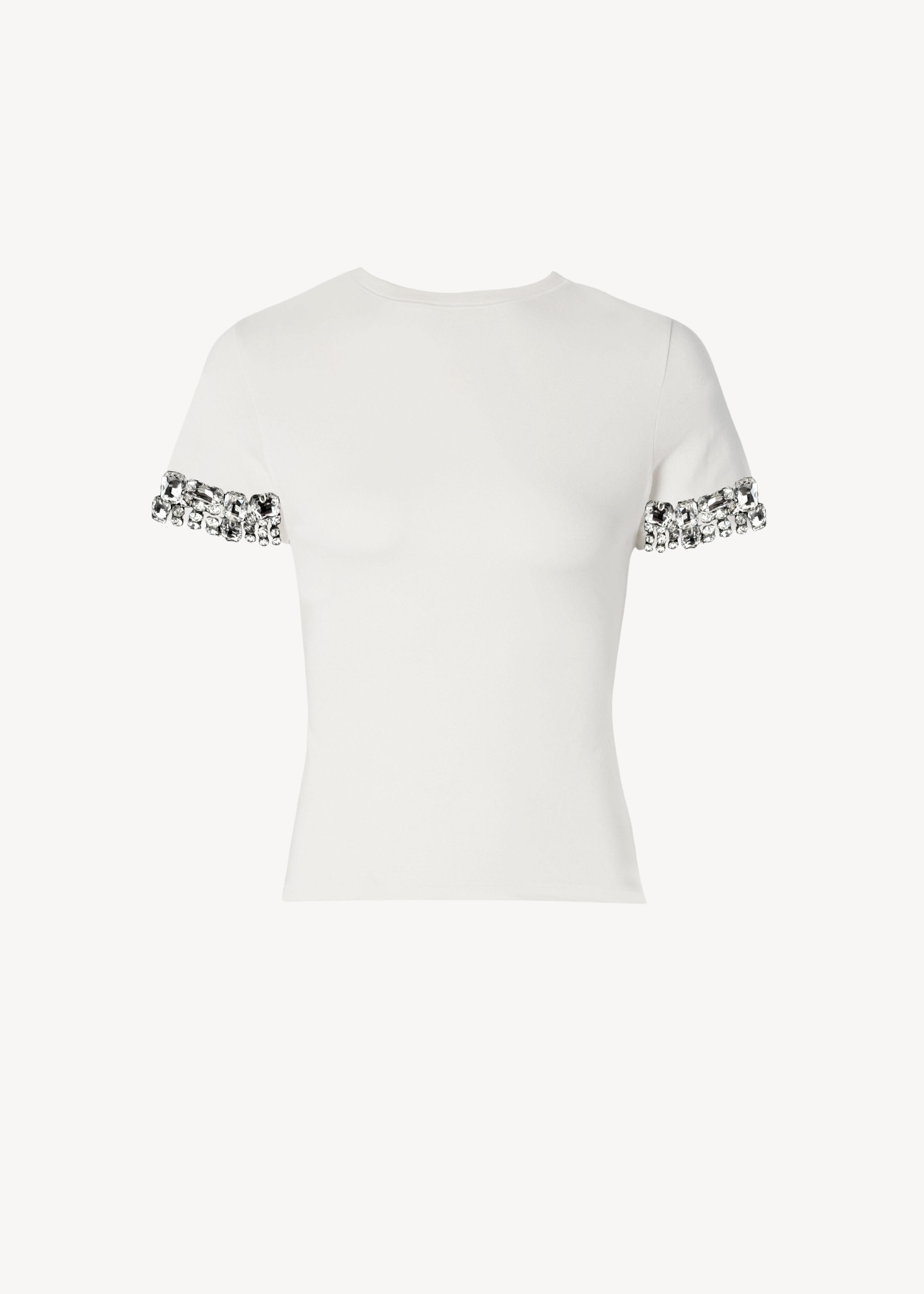 CRYSTAL DETAIL T-SHIRT IN WHITE