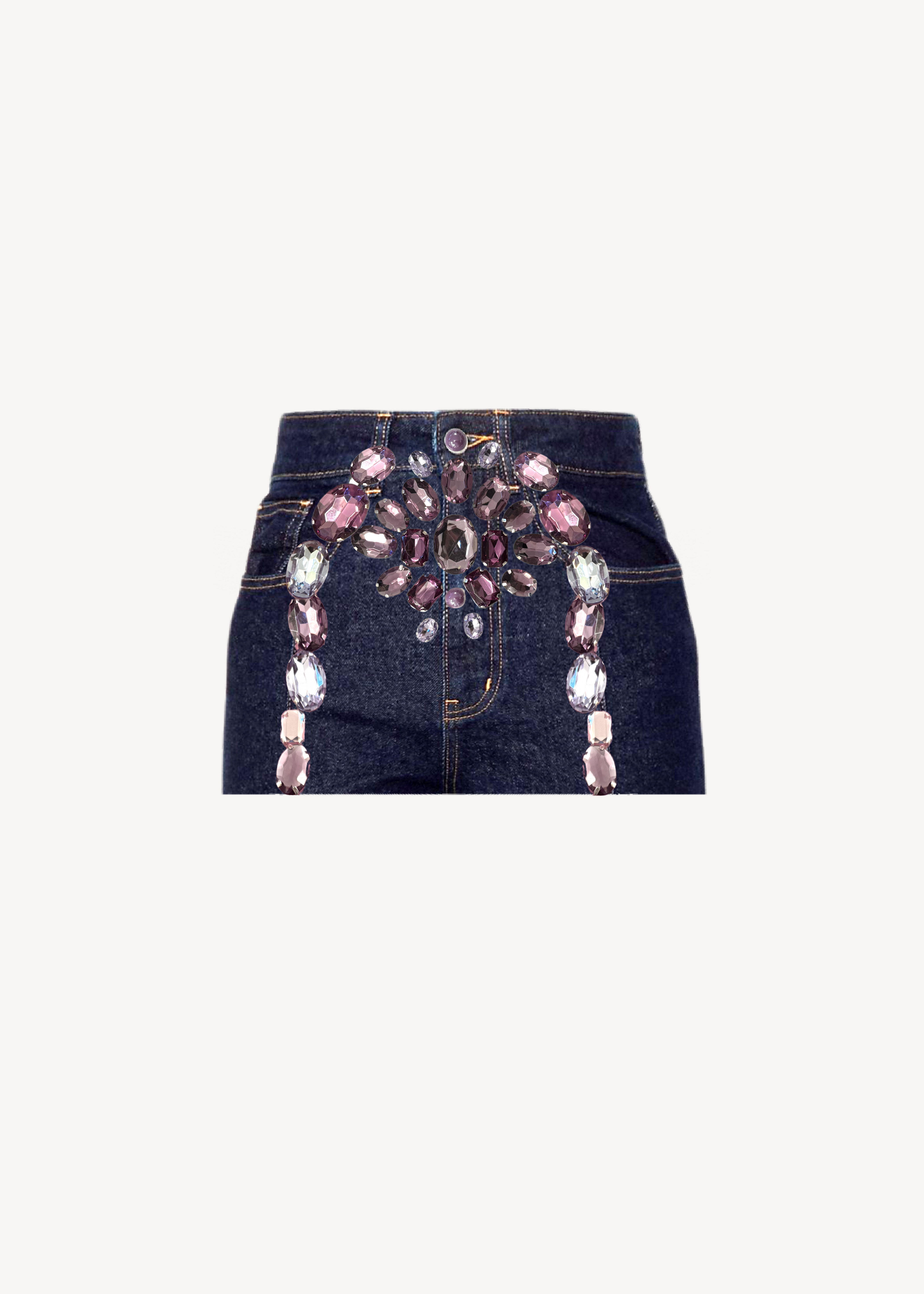 High-rise denim miniskirt