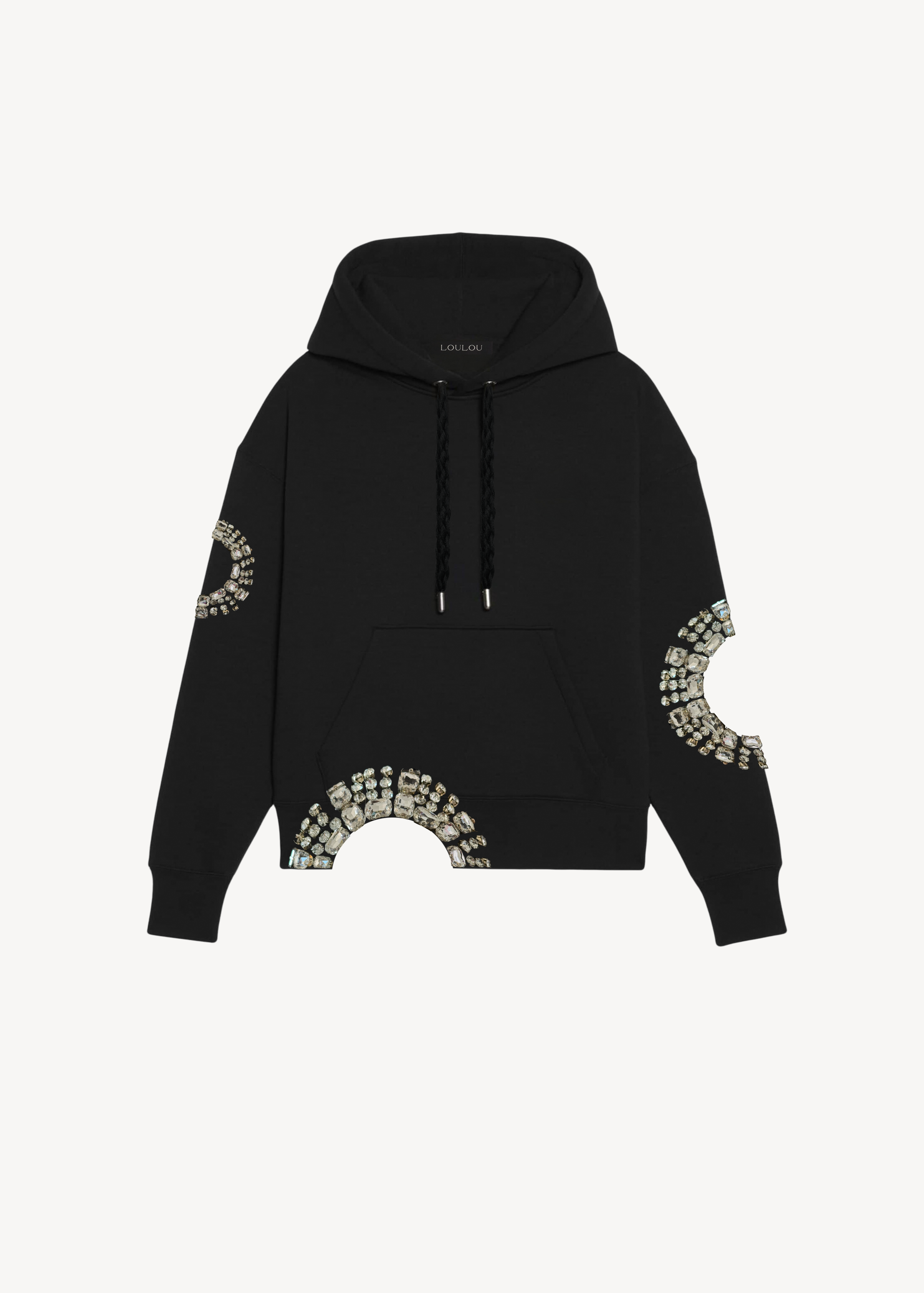 HOODED CUTOUT SWEATSHIRT