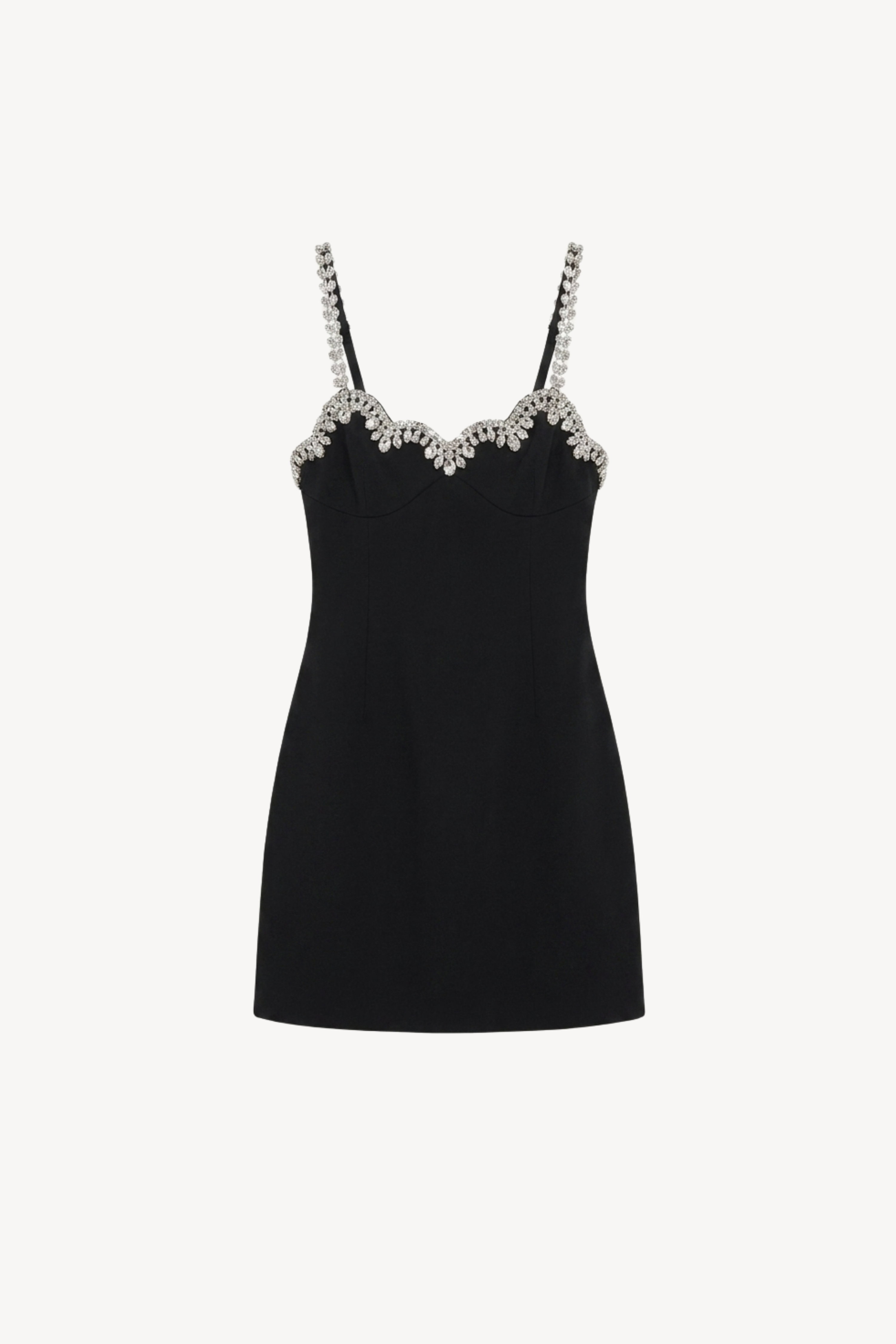 Black Crystal Bustier Mini Dress