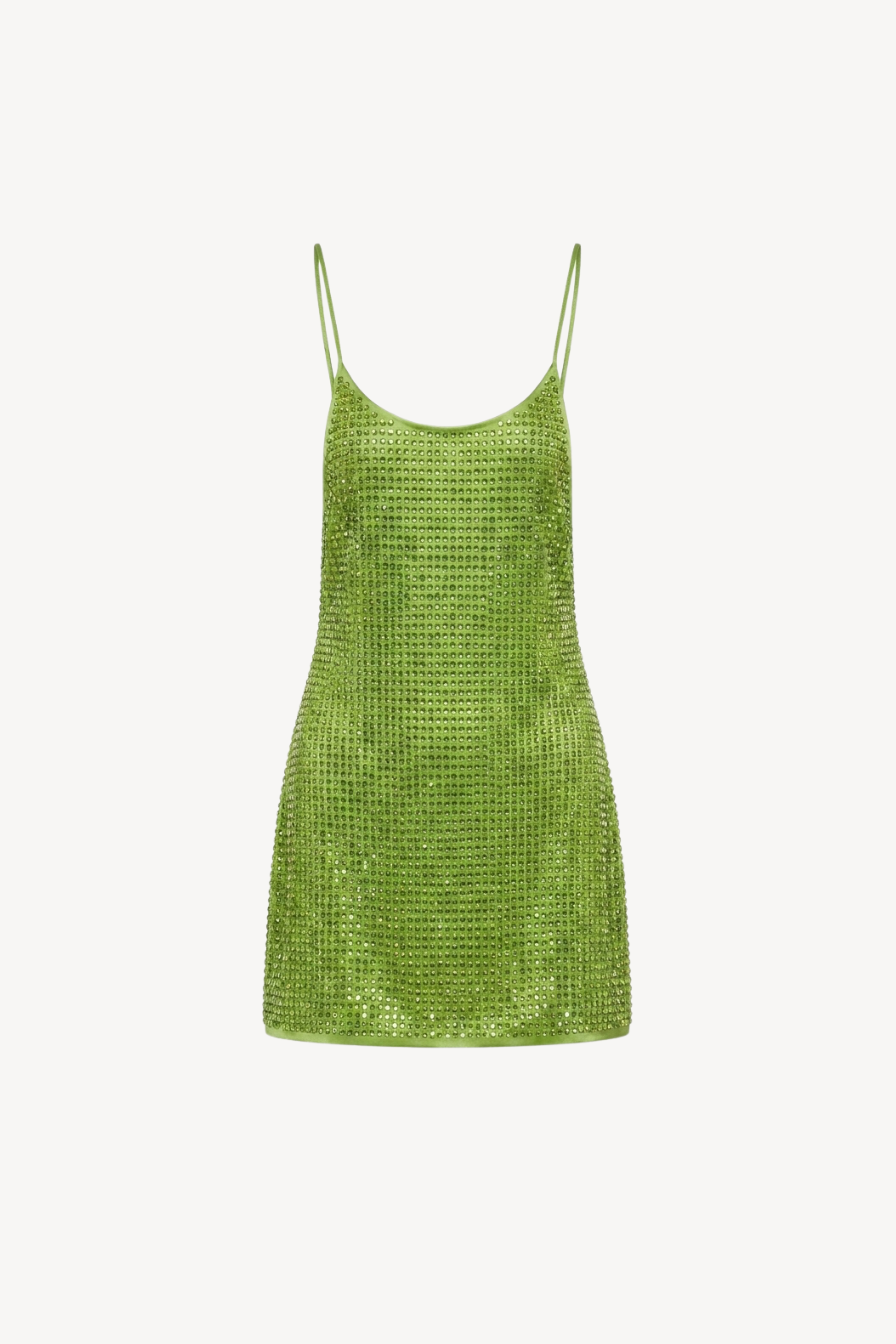 Lime Crystal Slip Mini Dress
