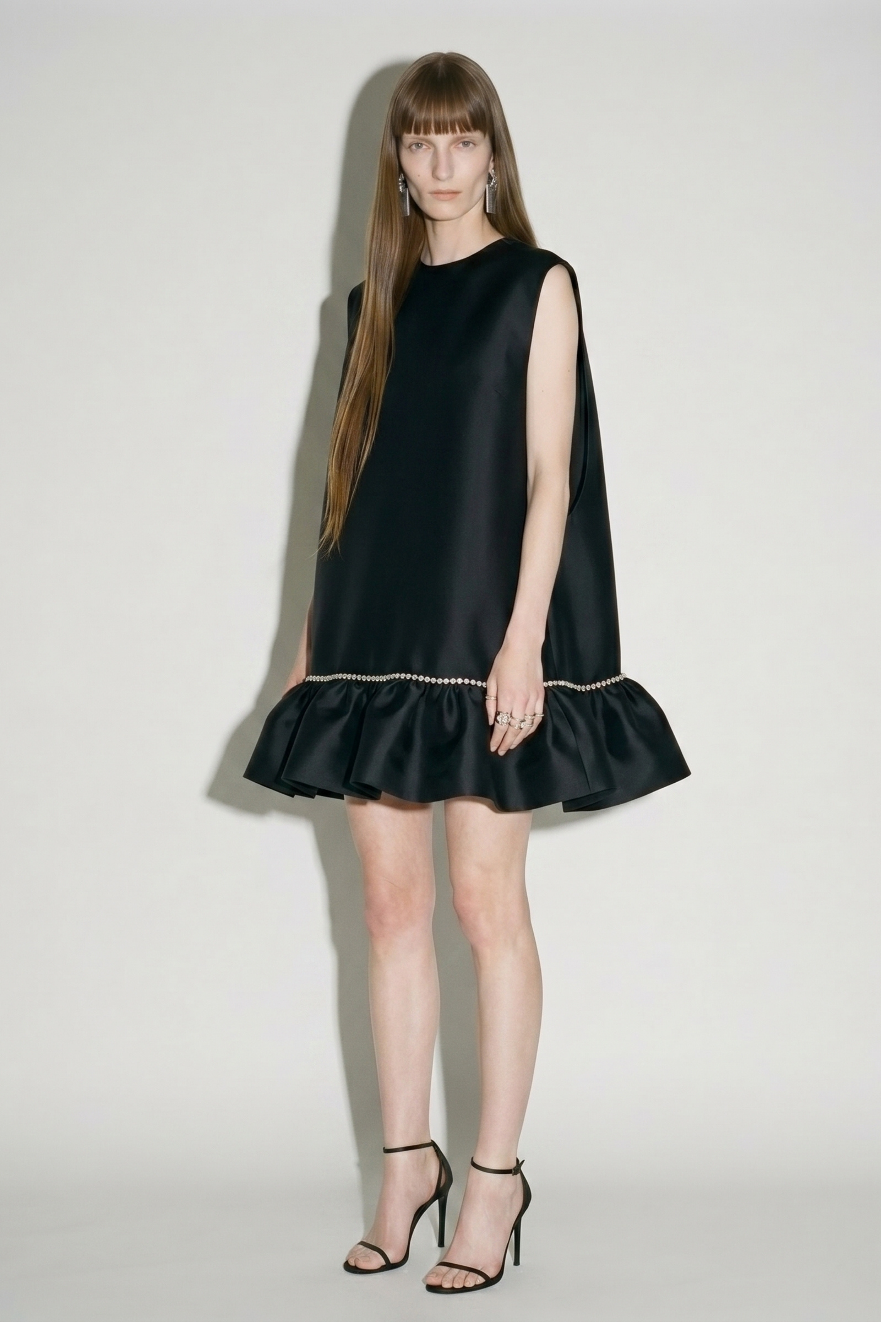 Black Pearl Trim Mini Dress