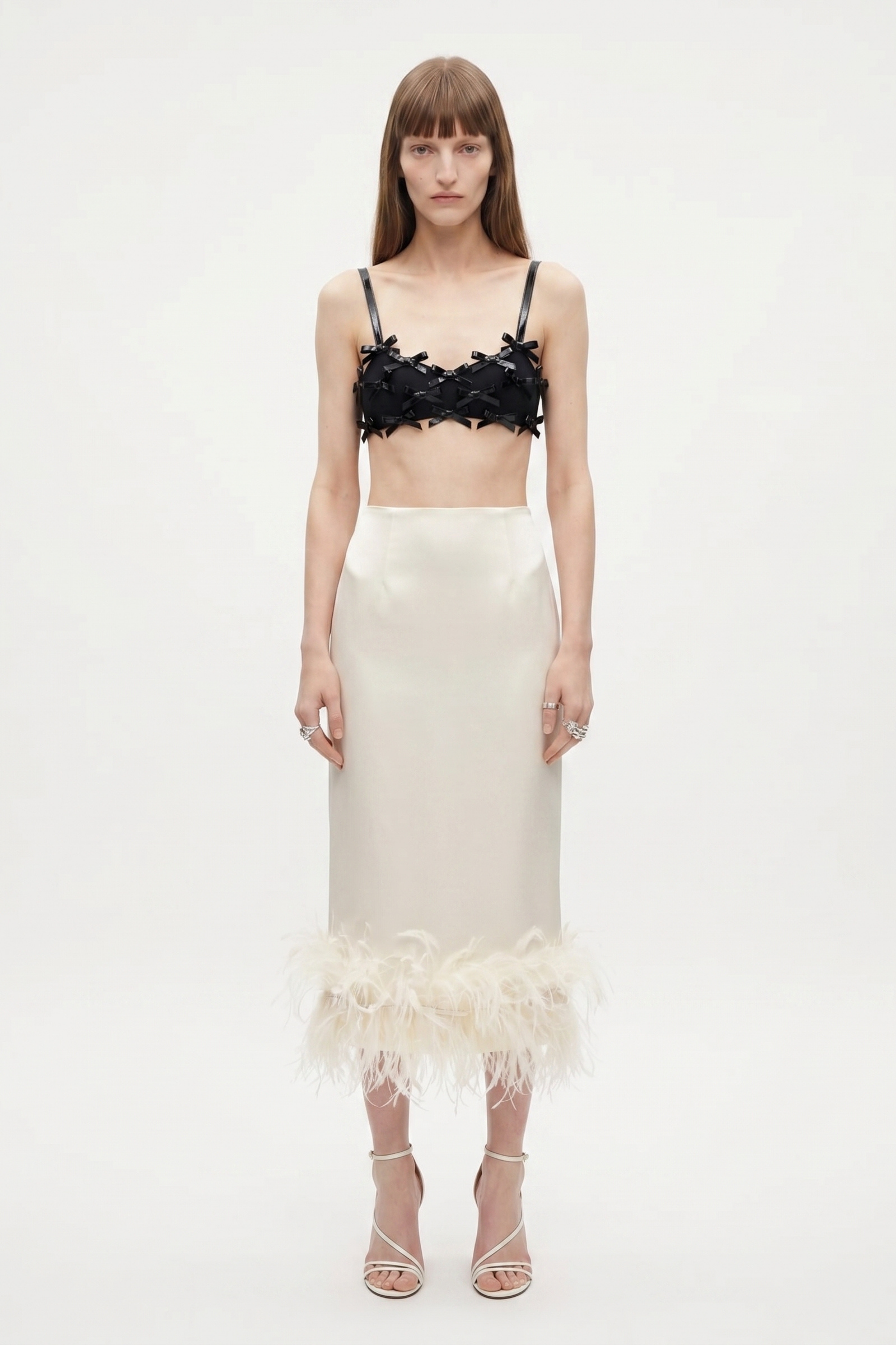 Black Bow Appliqué Bralette Top