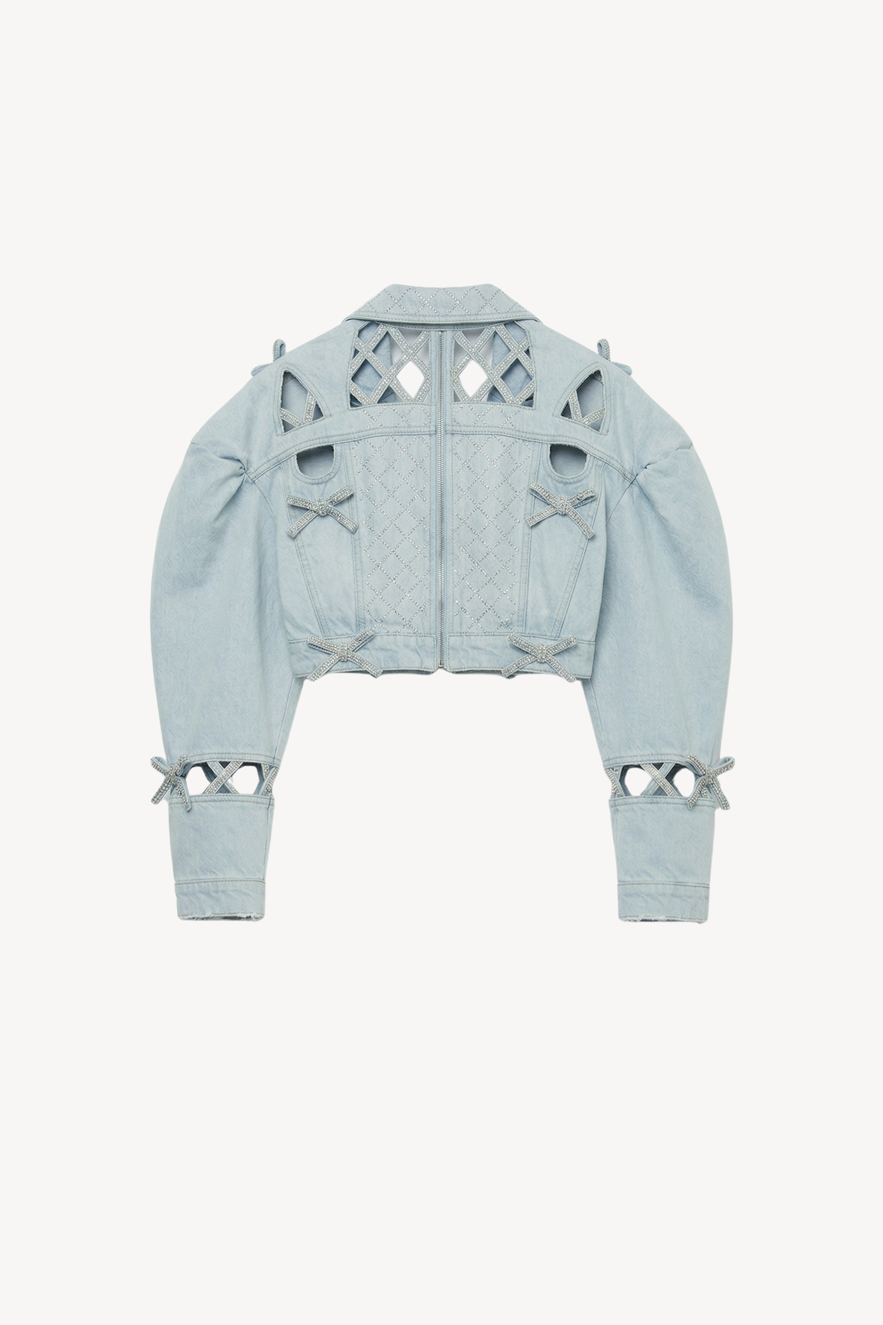 CROPPED DENIM JACKET IN LIGHT BLUE