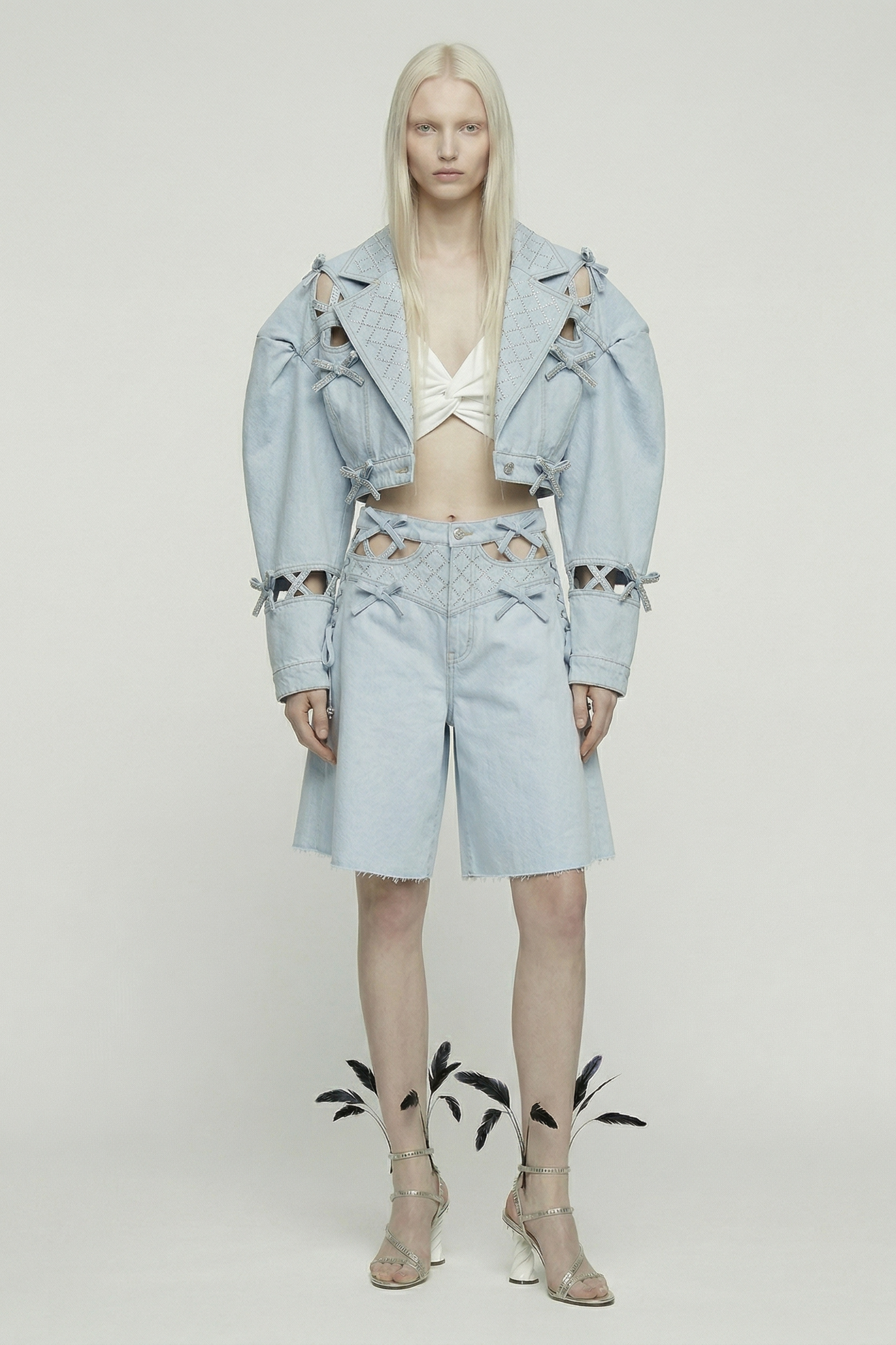 BERMUDA SHORTS WITH WAIST CUT-OUTS