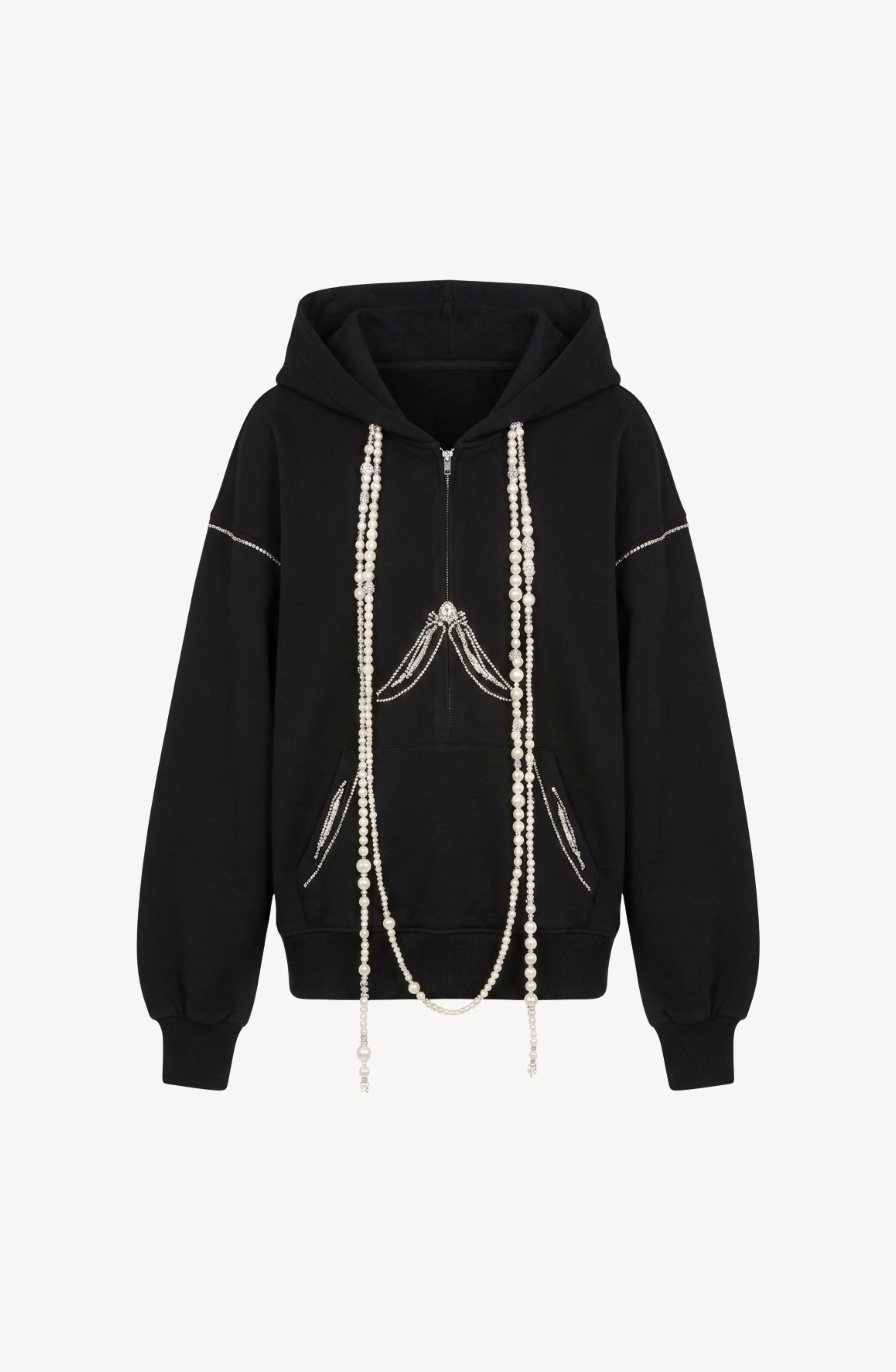 Pearl-Trim Hoodie