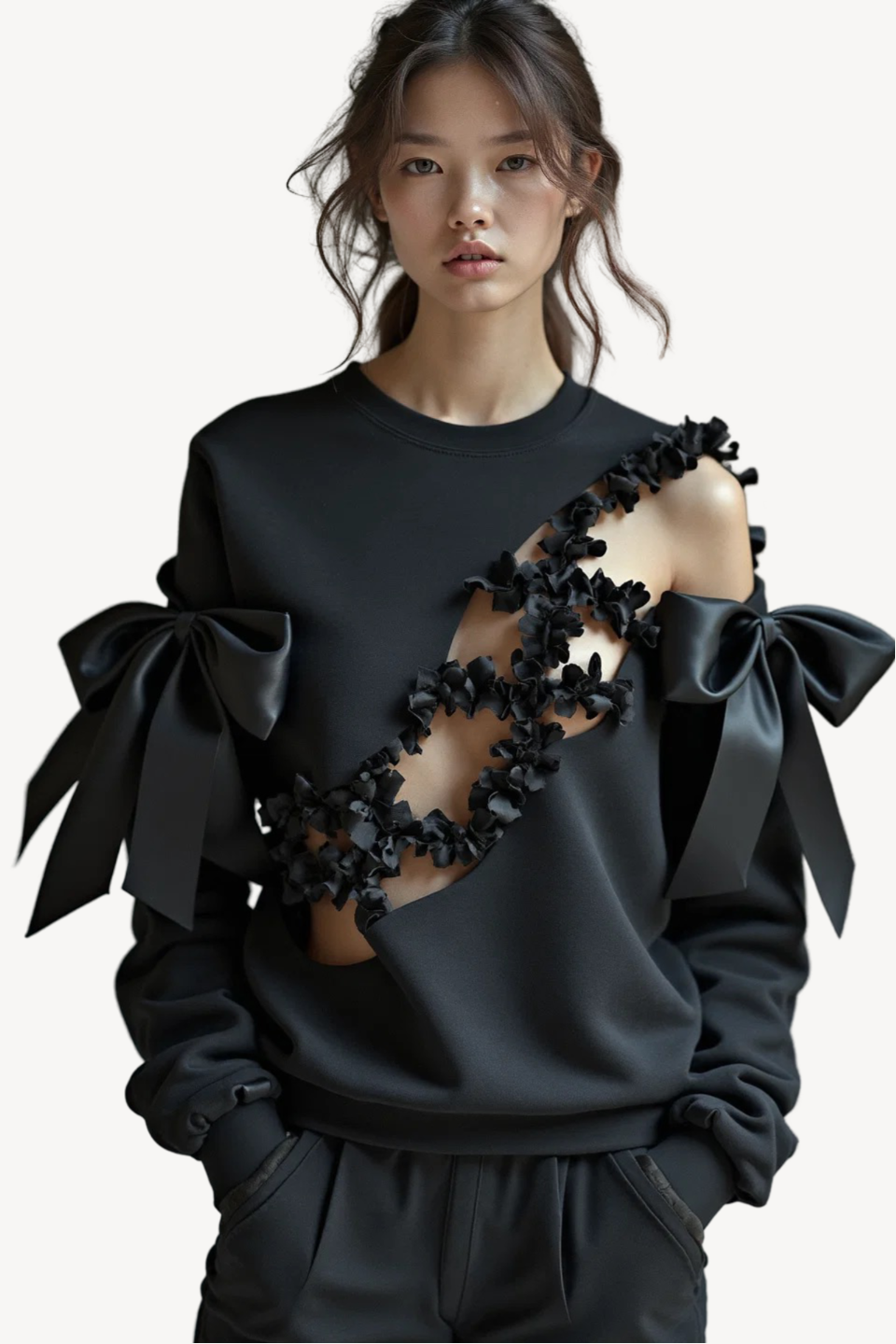 ÉCLAT FLORAL CUT-OUT SWEATSHIRT