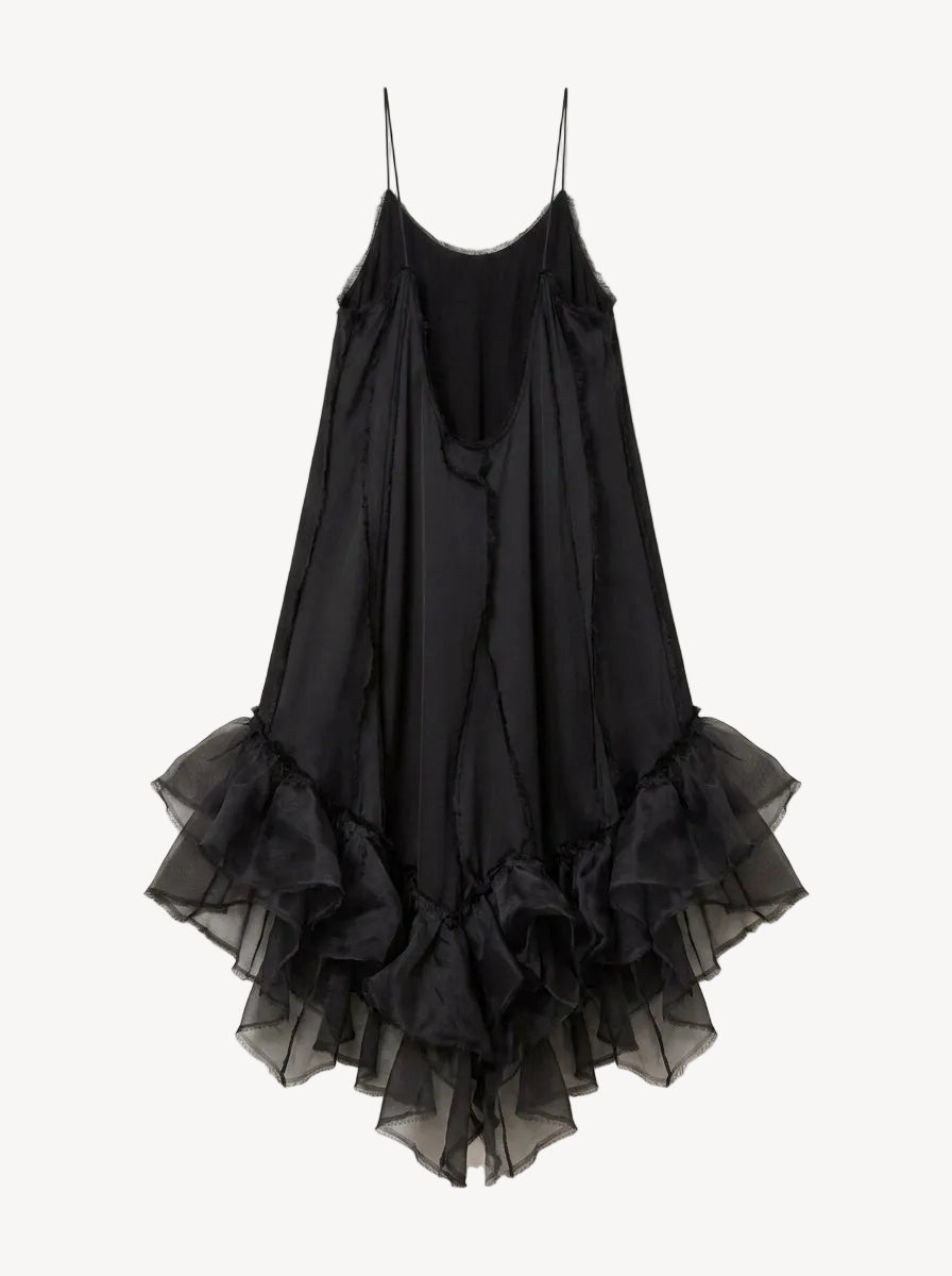 L'Éclat Deconstructed Silk Maxi Dress flat lay