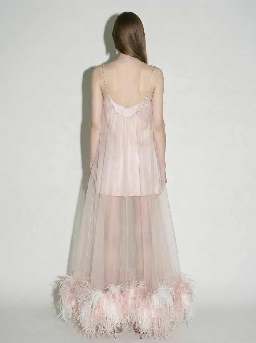 Feather Detailed Gown