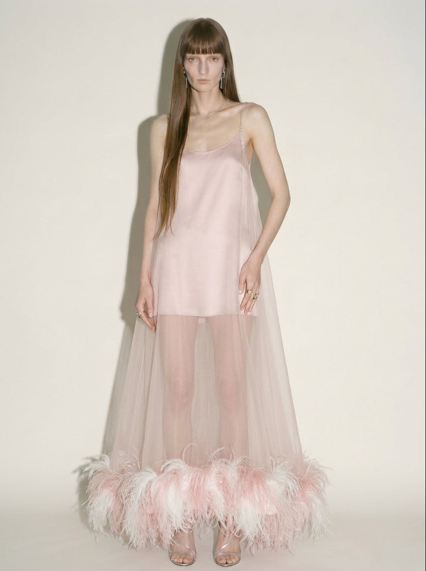 Feather Detailed Gown