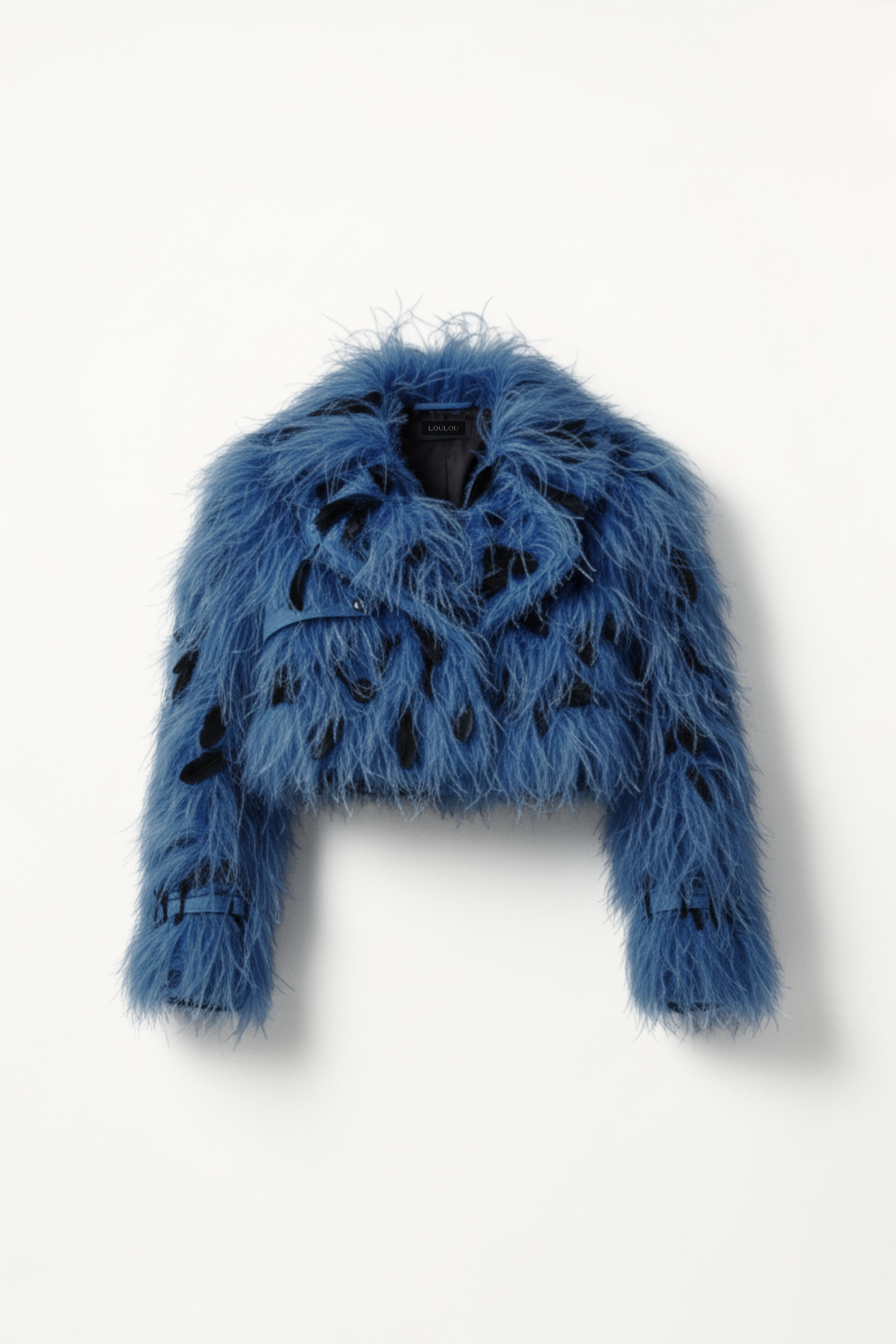 FEATHER-TRIM DENIM JACKET