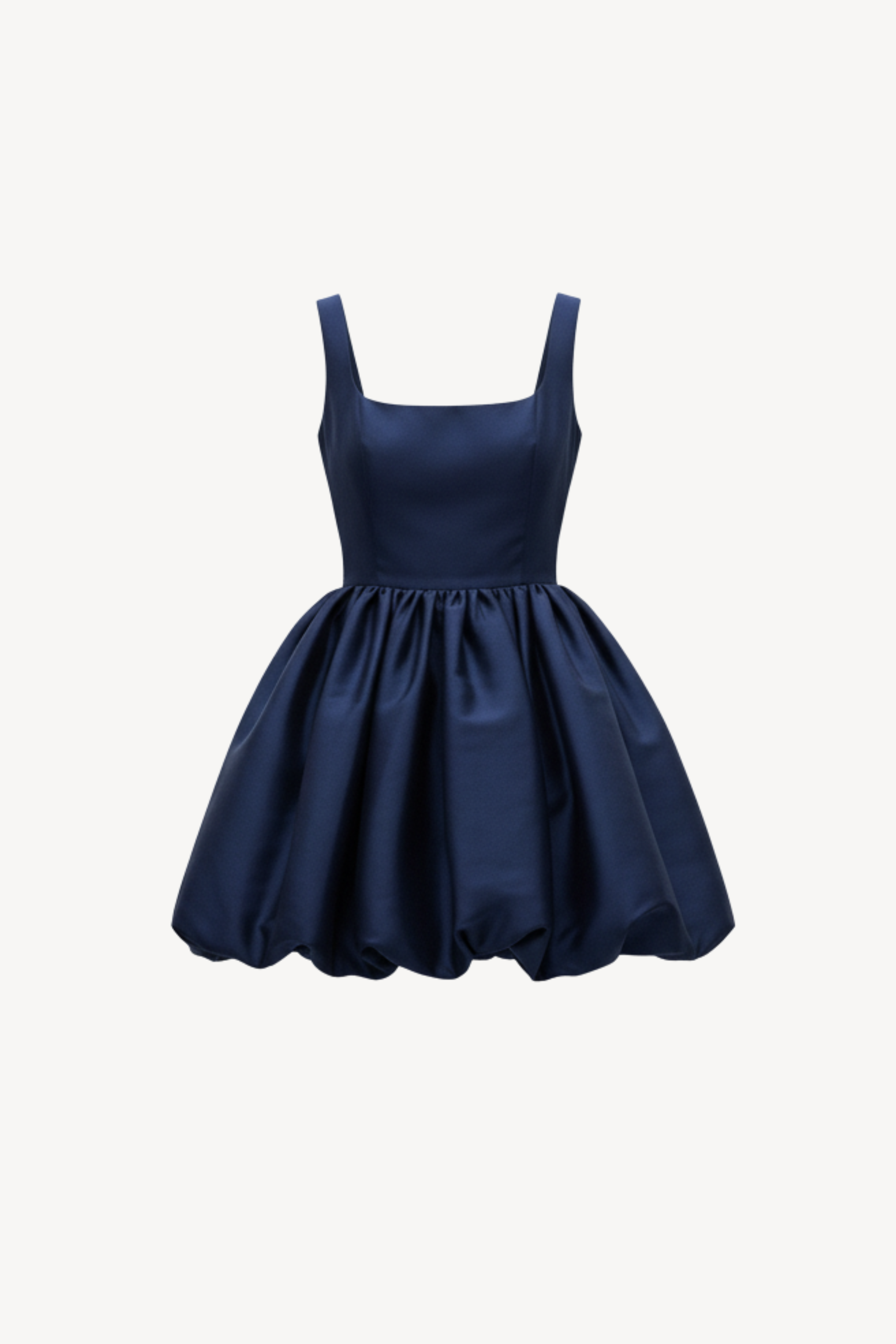NAVY SATIN DUCHESSE MINI DRESS