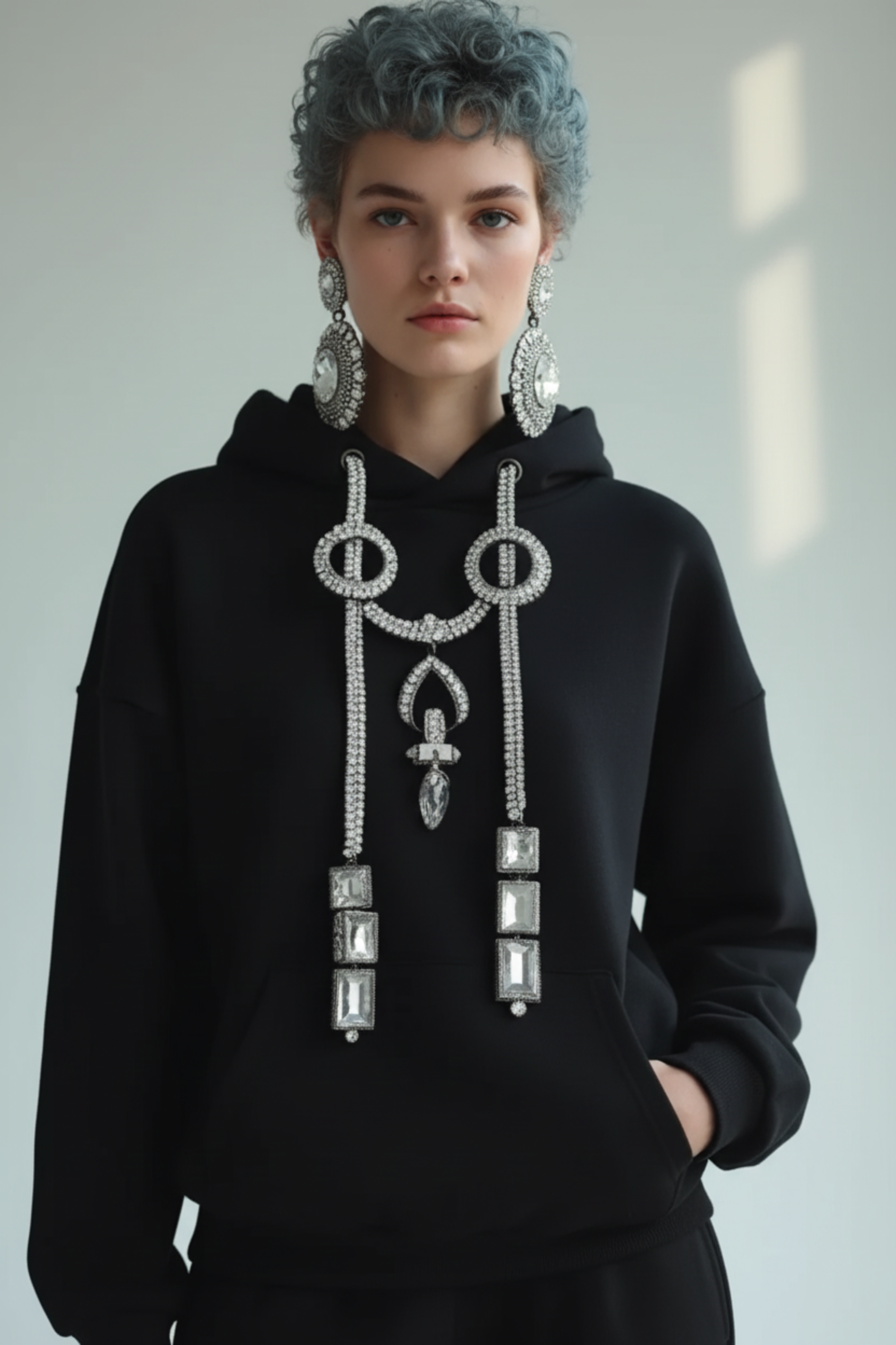 CRYSTAL DRAWSTRING HOODIE