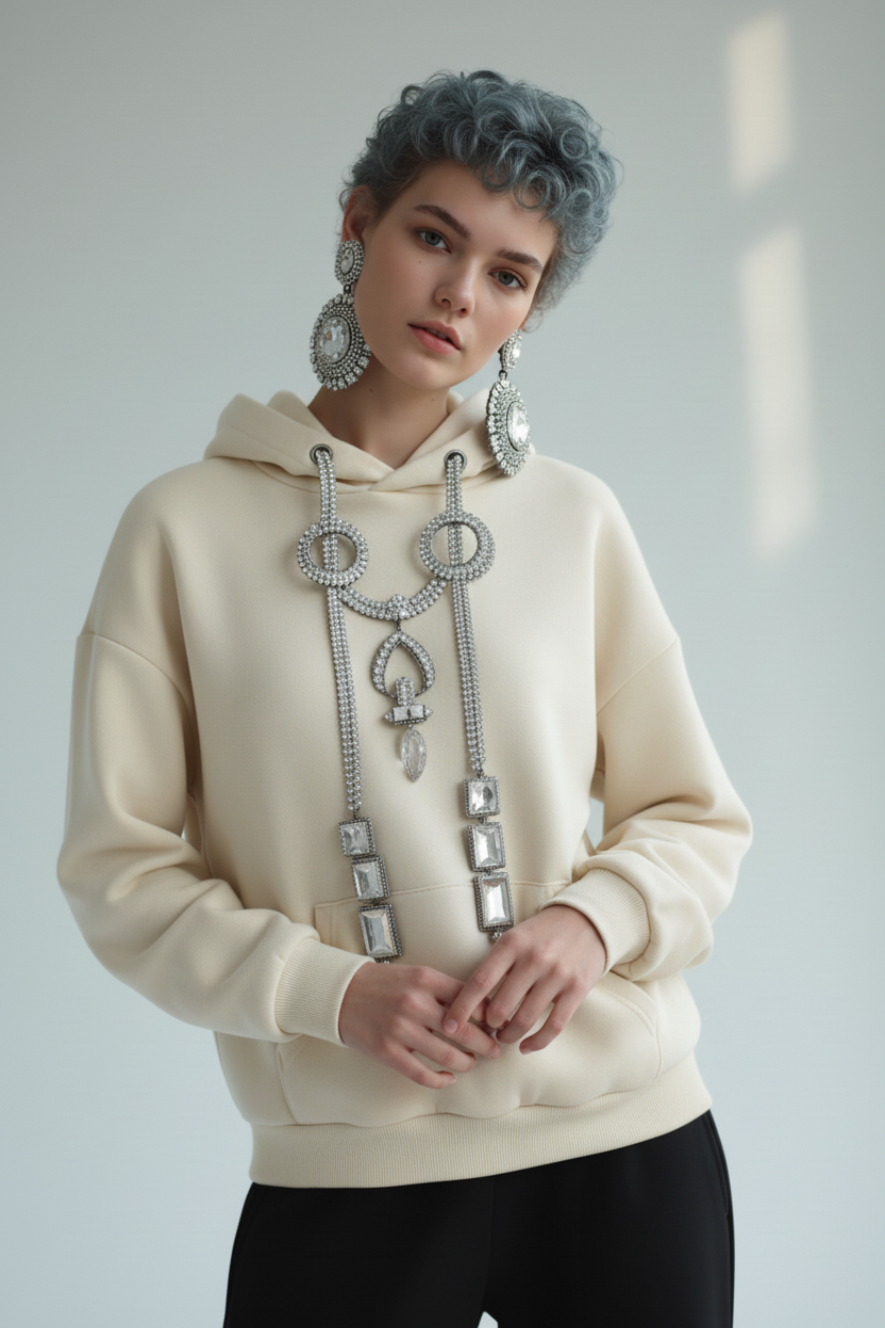 CRYSTAL DRAWSTRING HOODIE