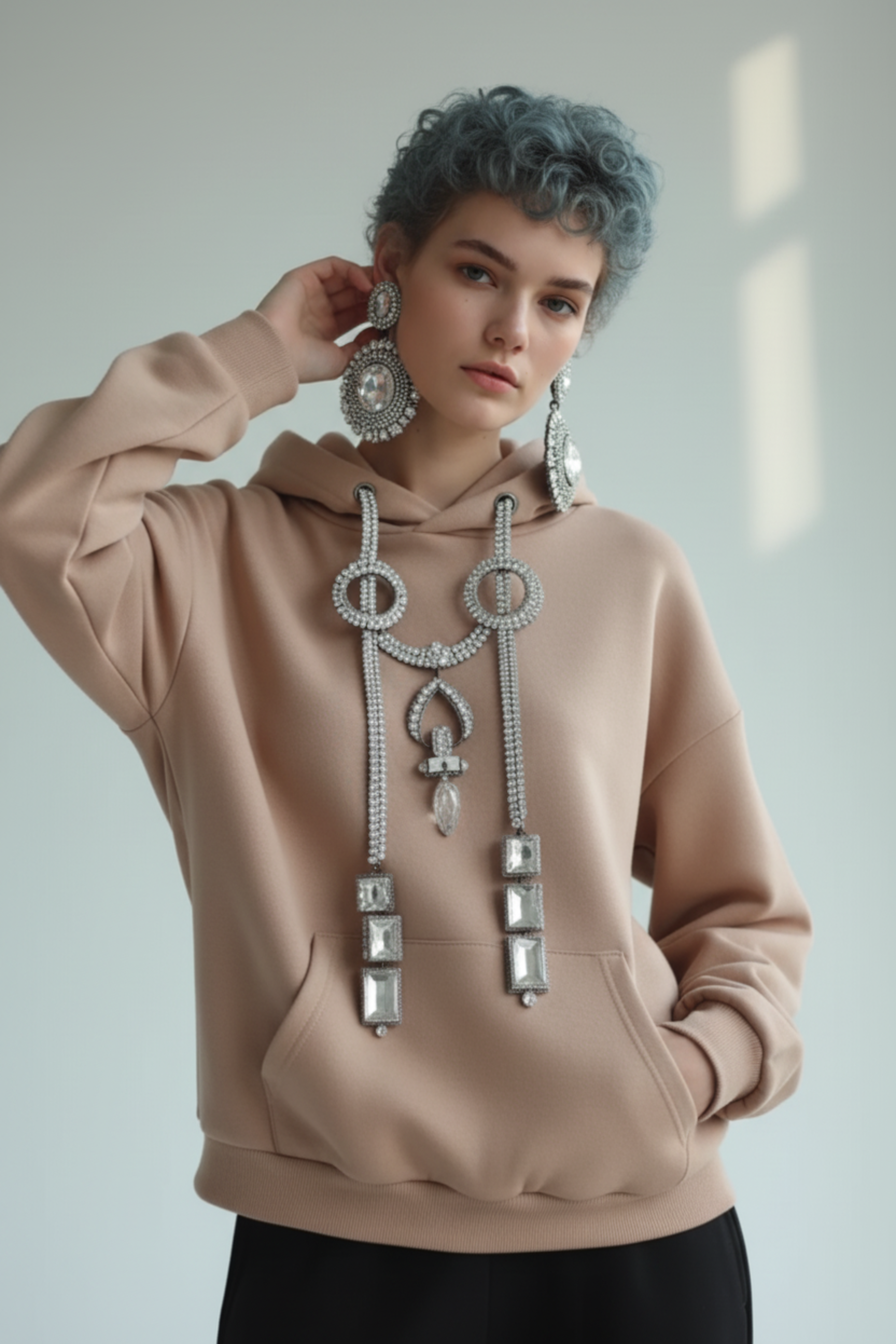 CRYSTAL DRAWSTRING HOODIE