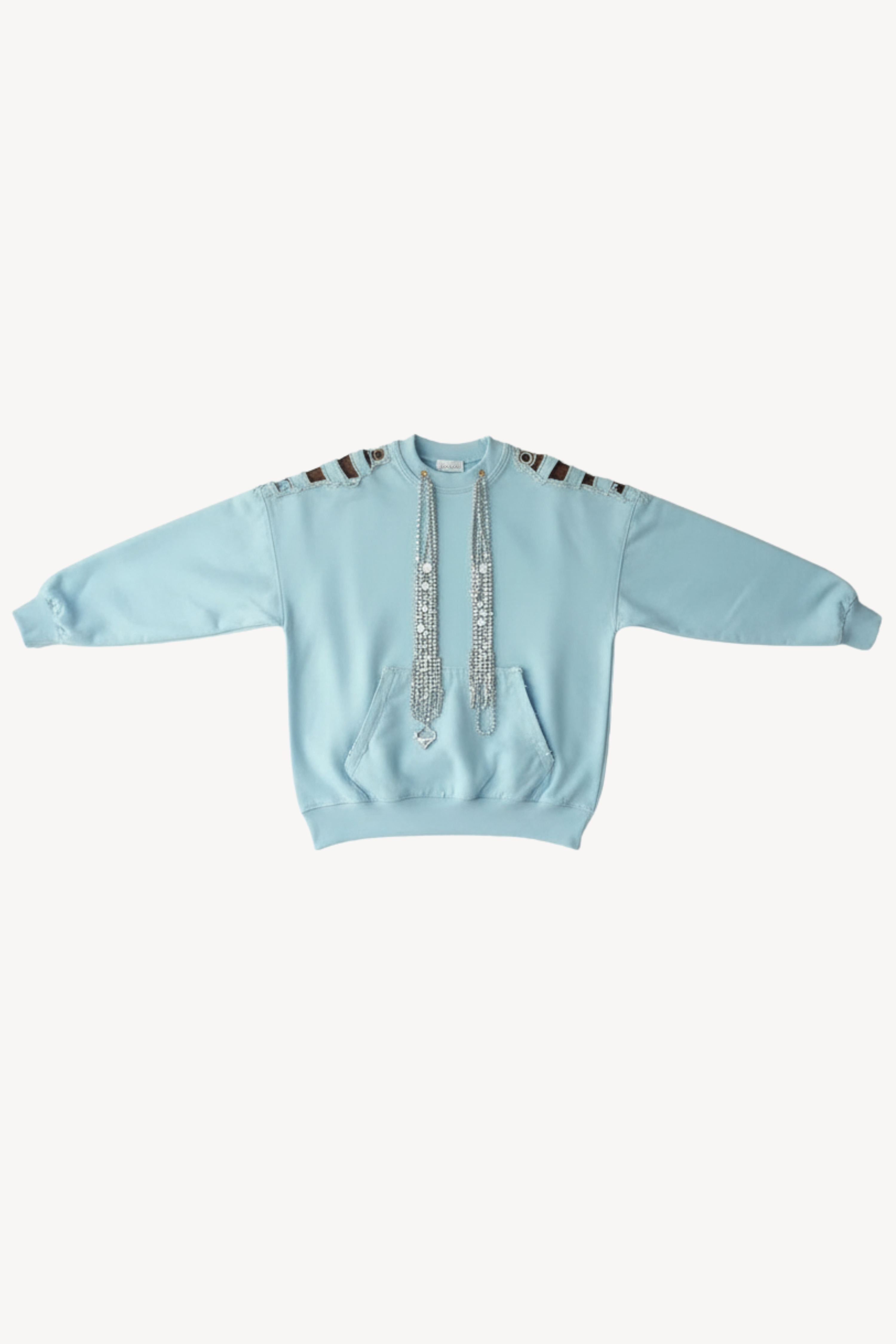 CRYSTAL-SHOULDER SWEATSHIRT
