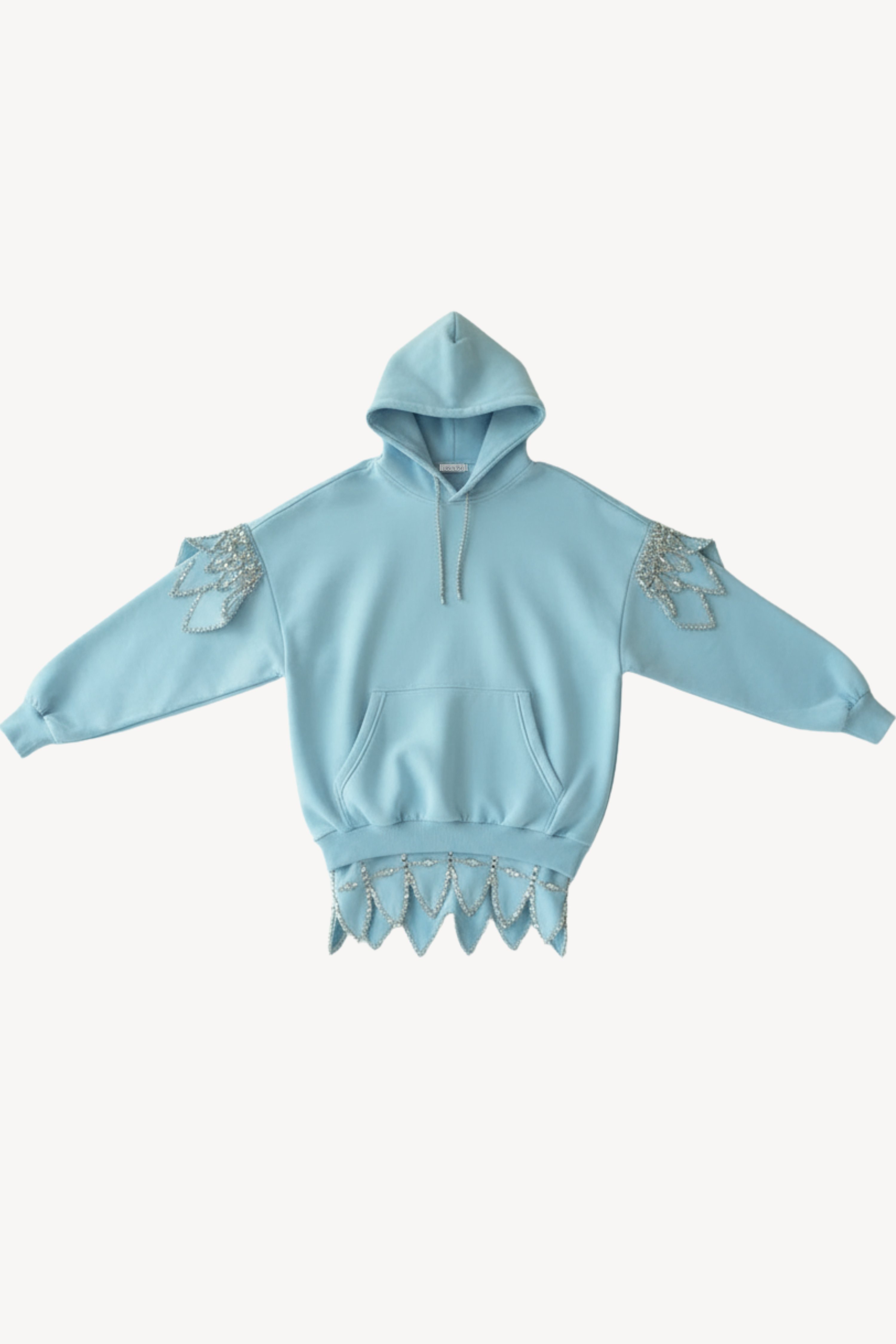 CRYSTAL-TRIM SKY HOODIE