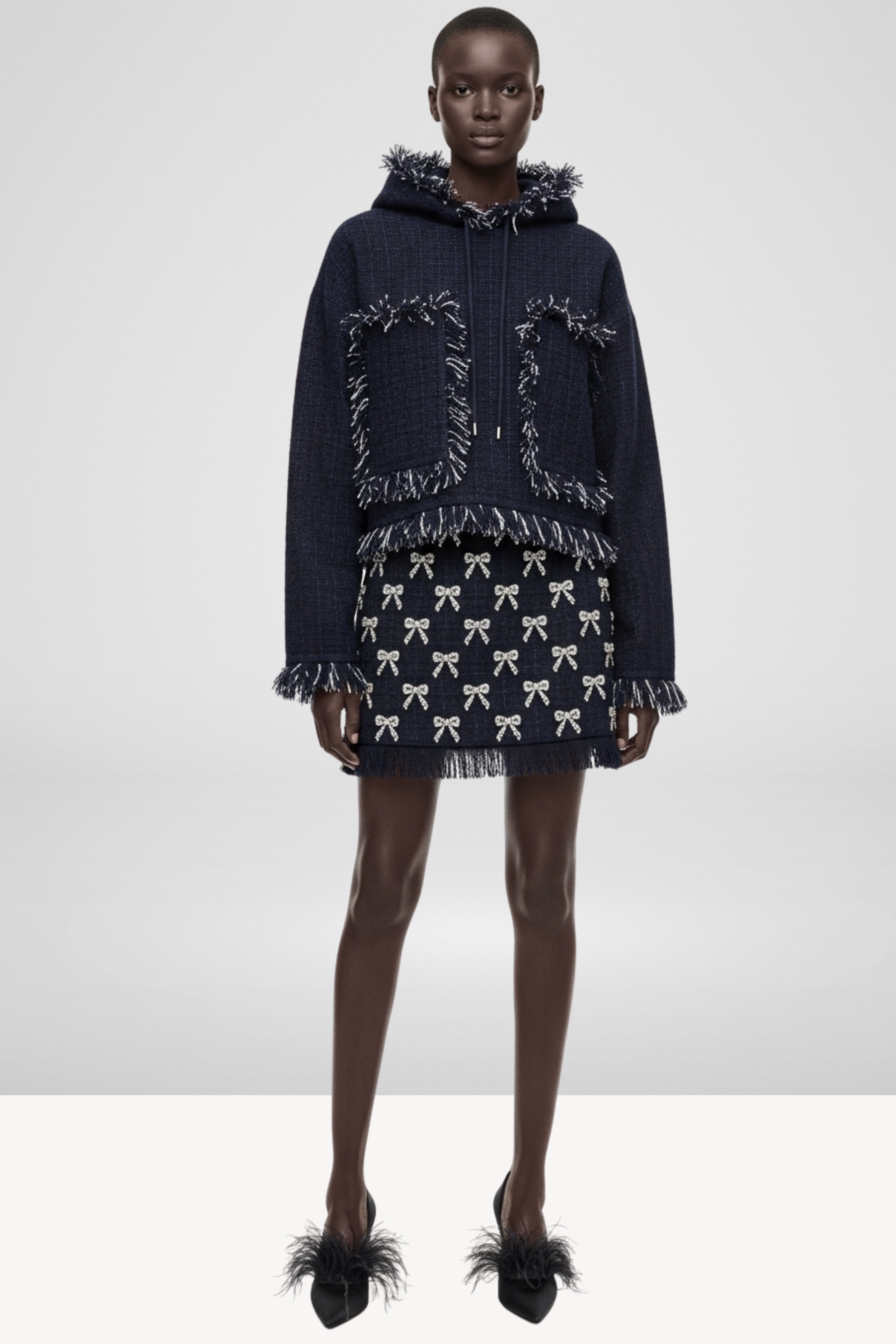 JACKET AND EMBELLISHED MINI SKIRT