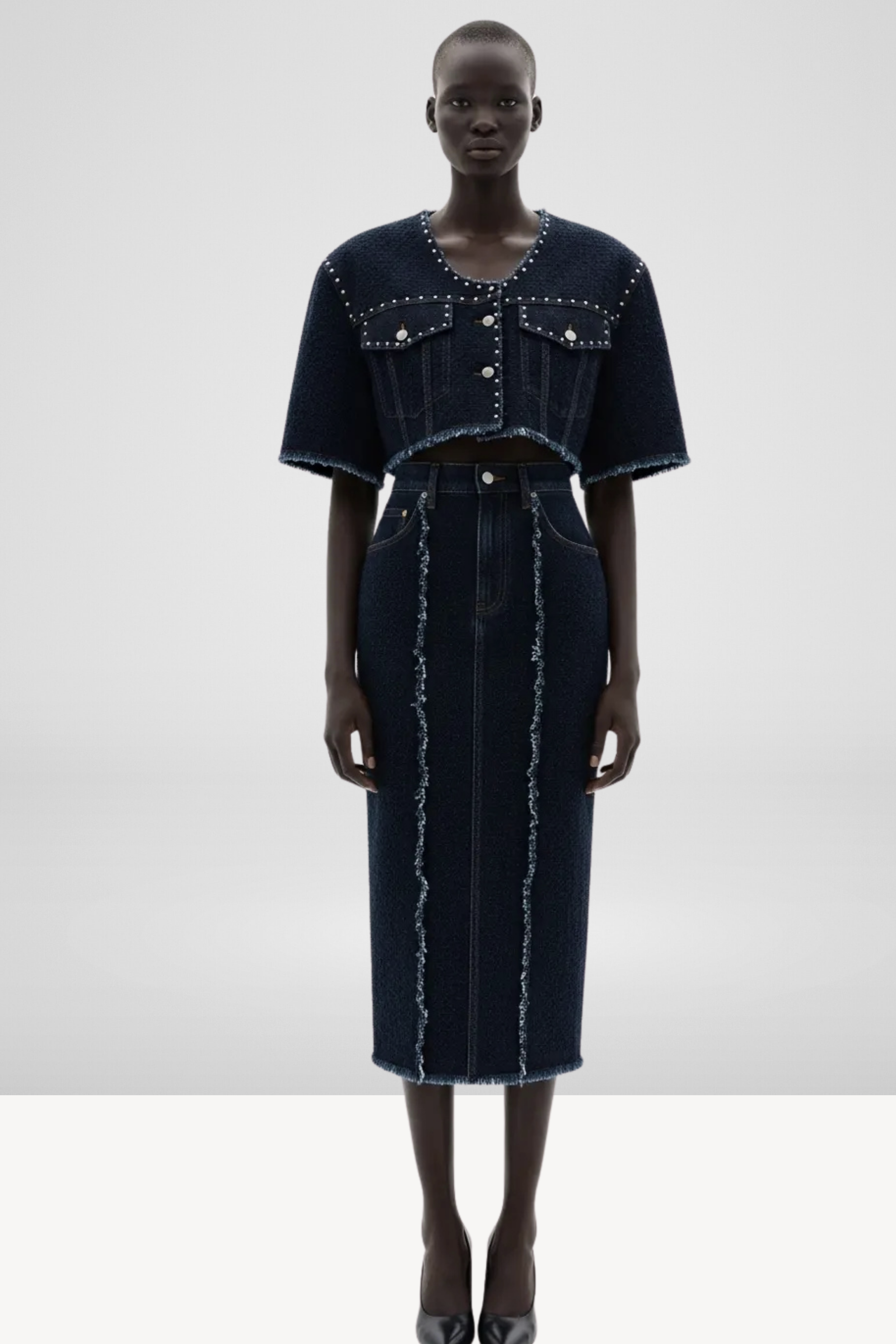 DENIM AND BOUCLÉ SET