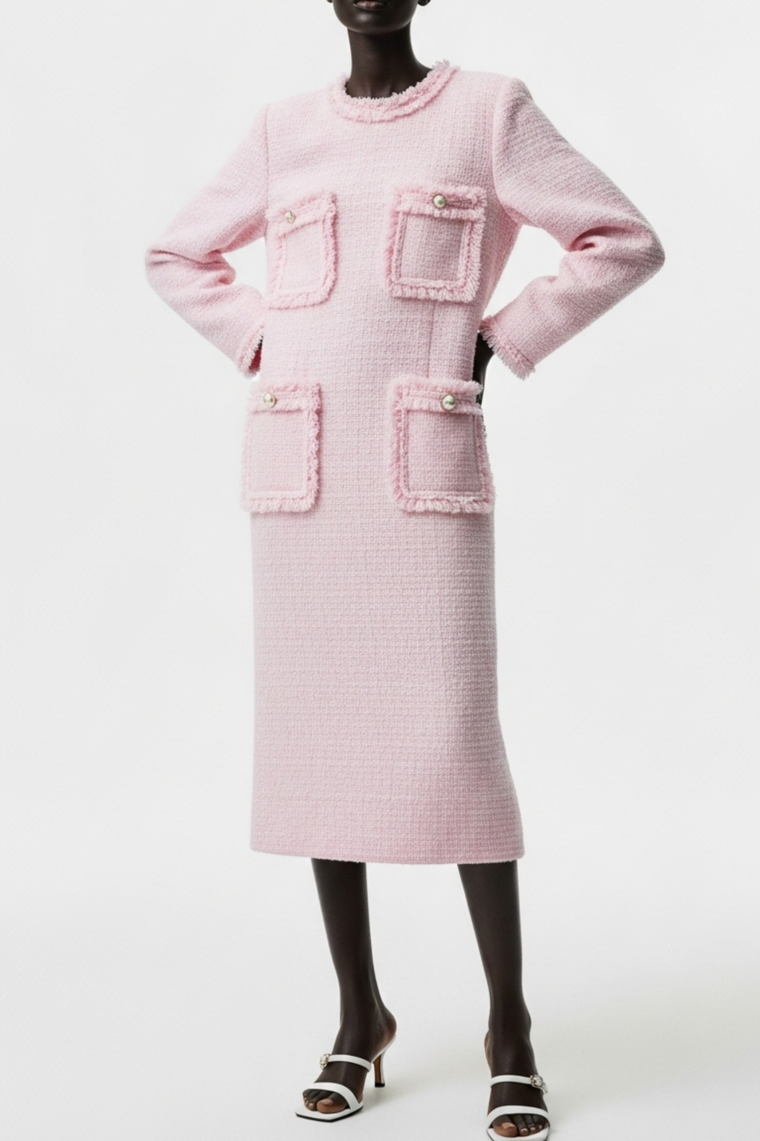 BOUCLÉ MIDI DRESS