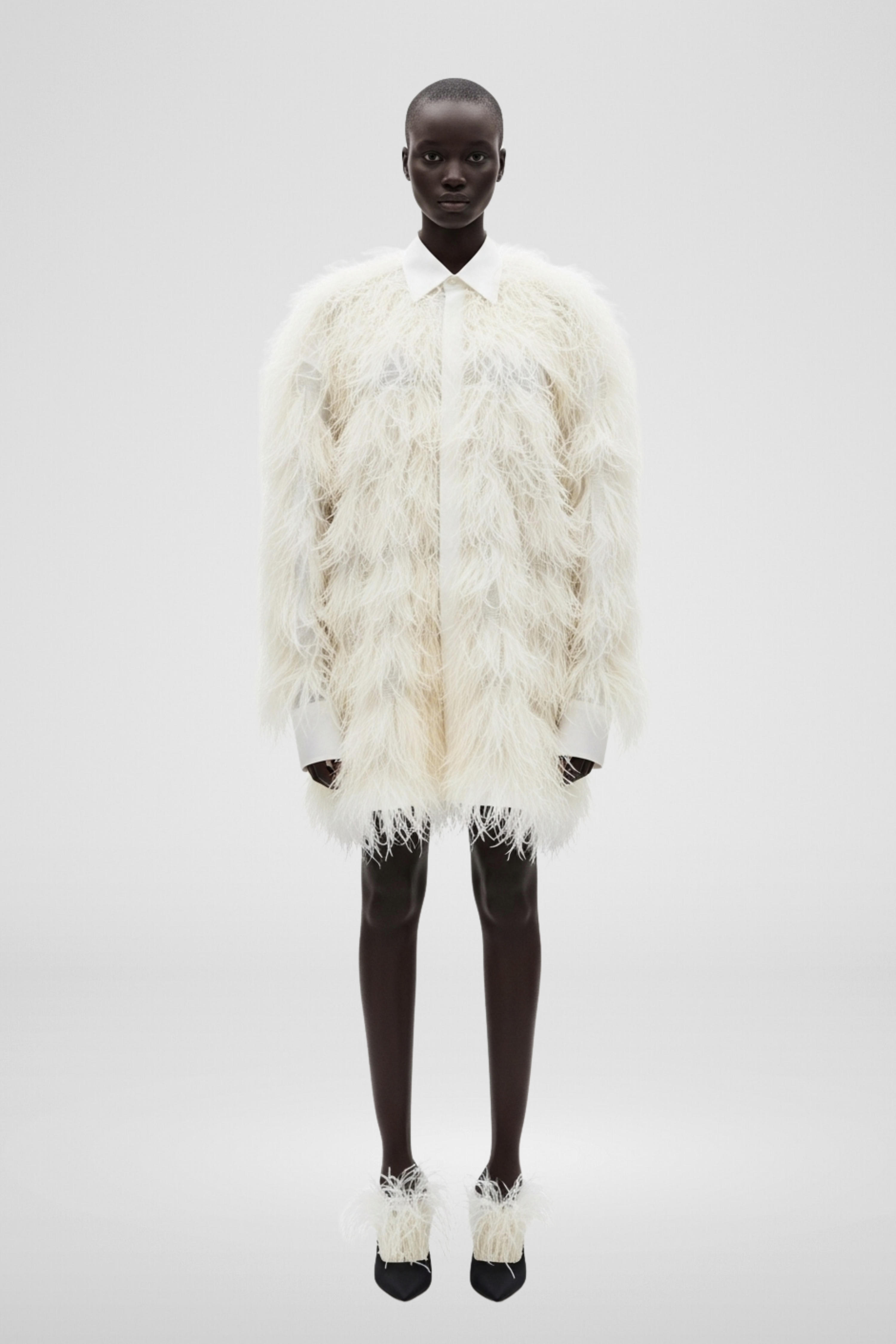 FEATHER SHIRT DRESS