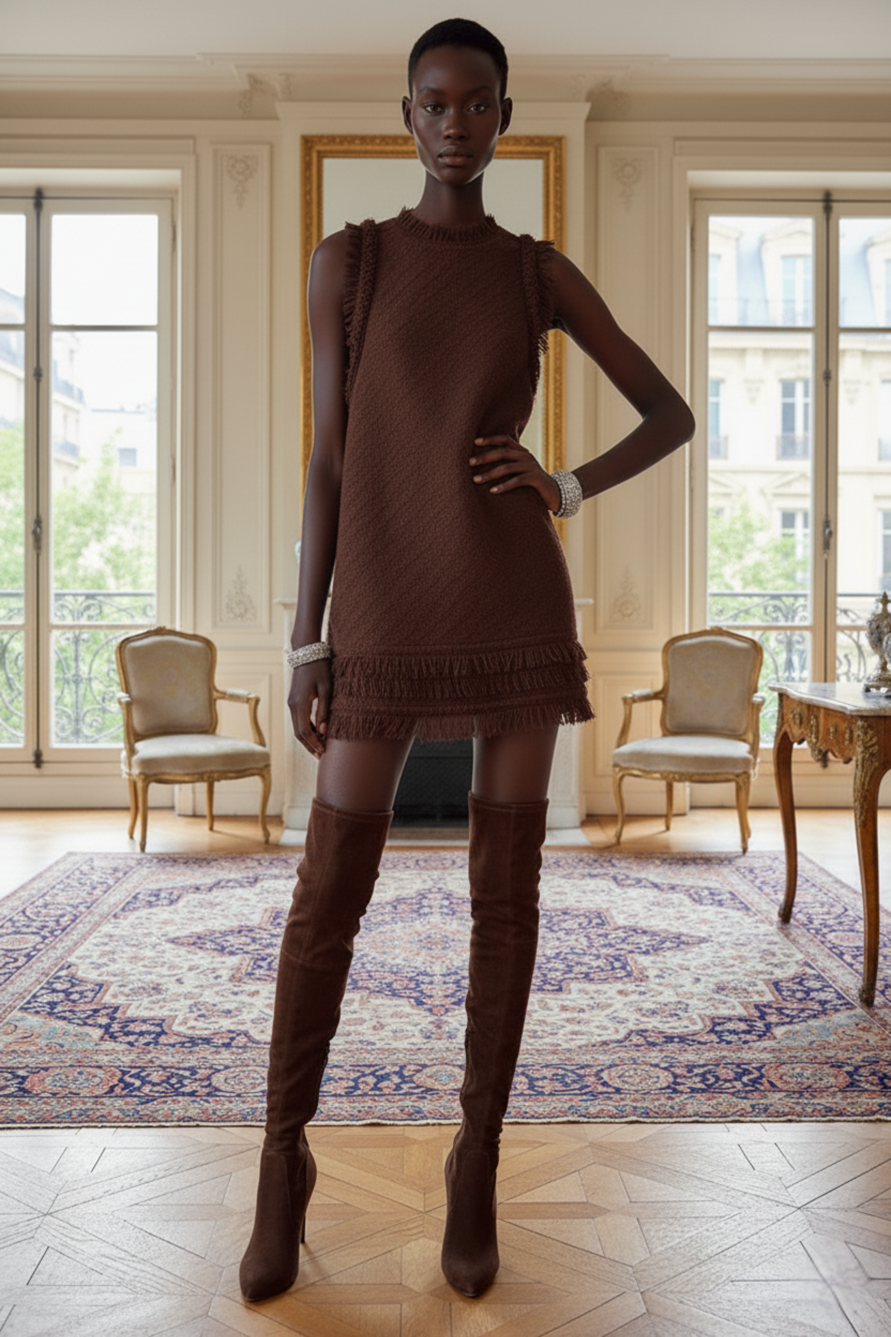 FRINGED MINI DRESS