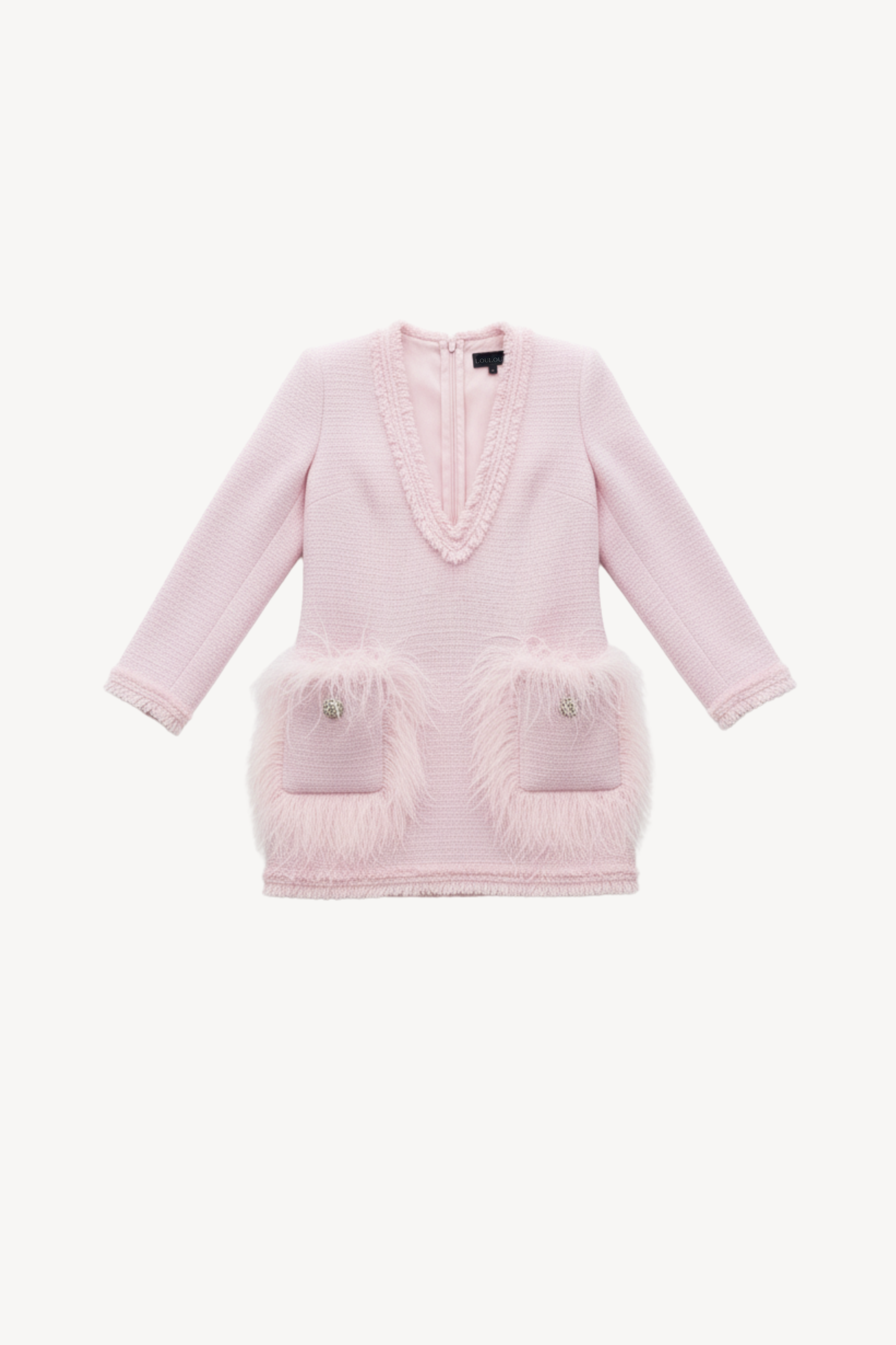 FEATHER-POCKET MINI DRESS