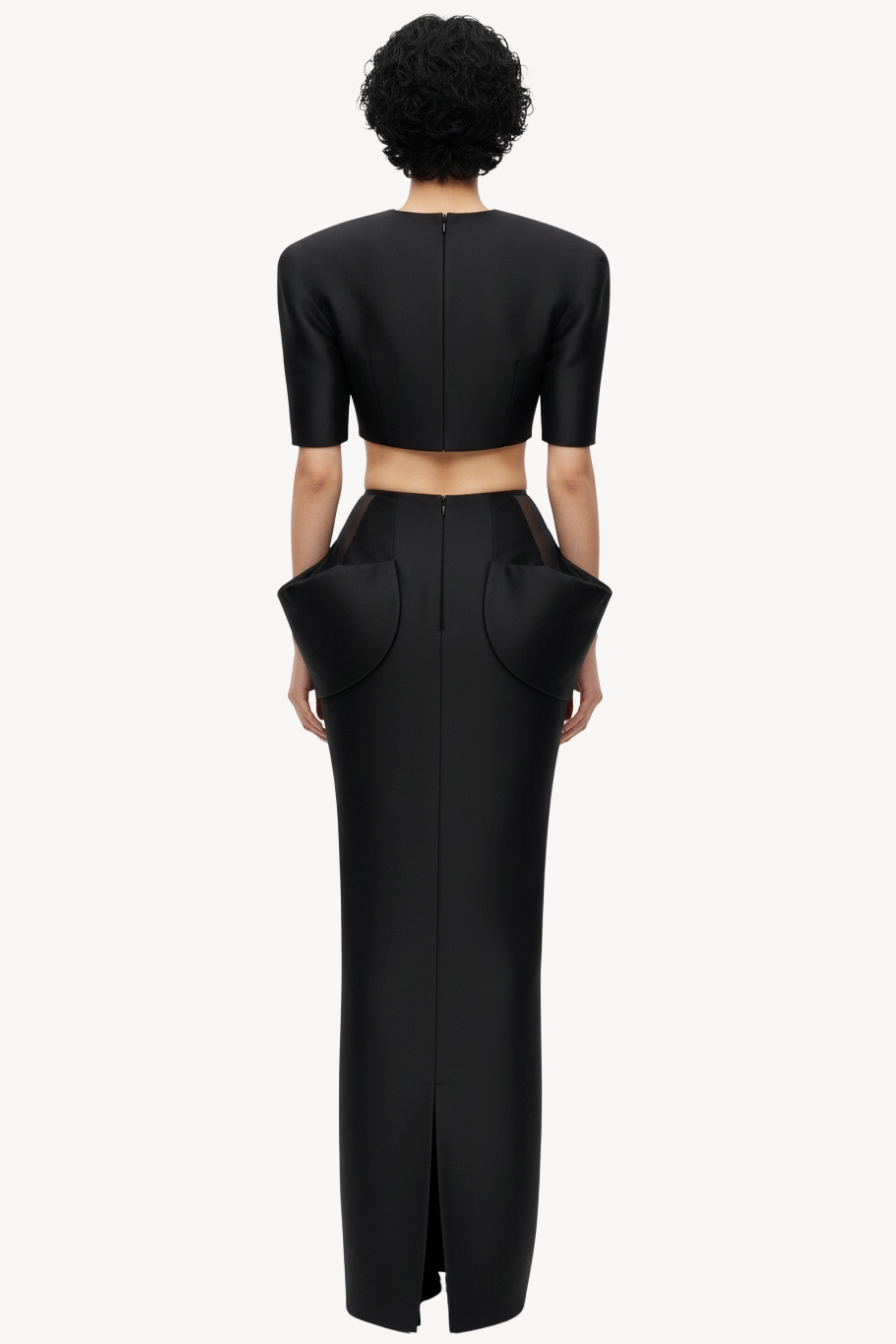 SCULPTED SATIN SKIRT