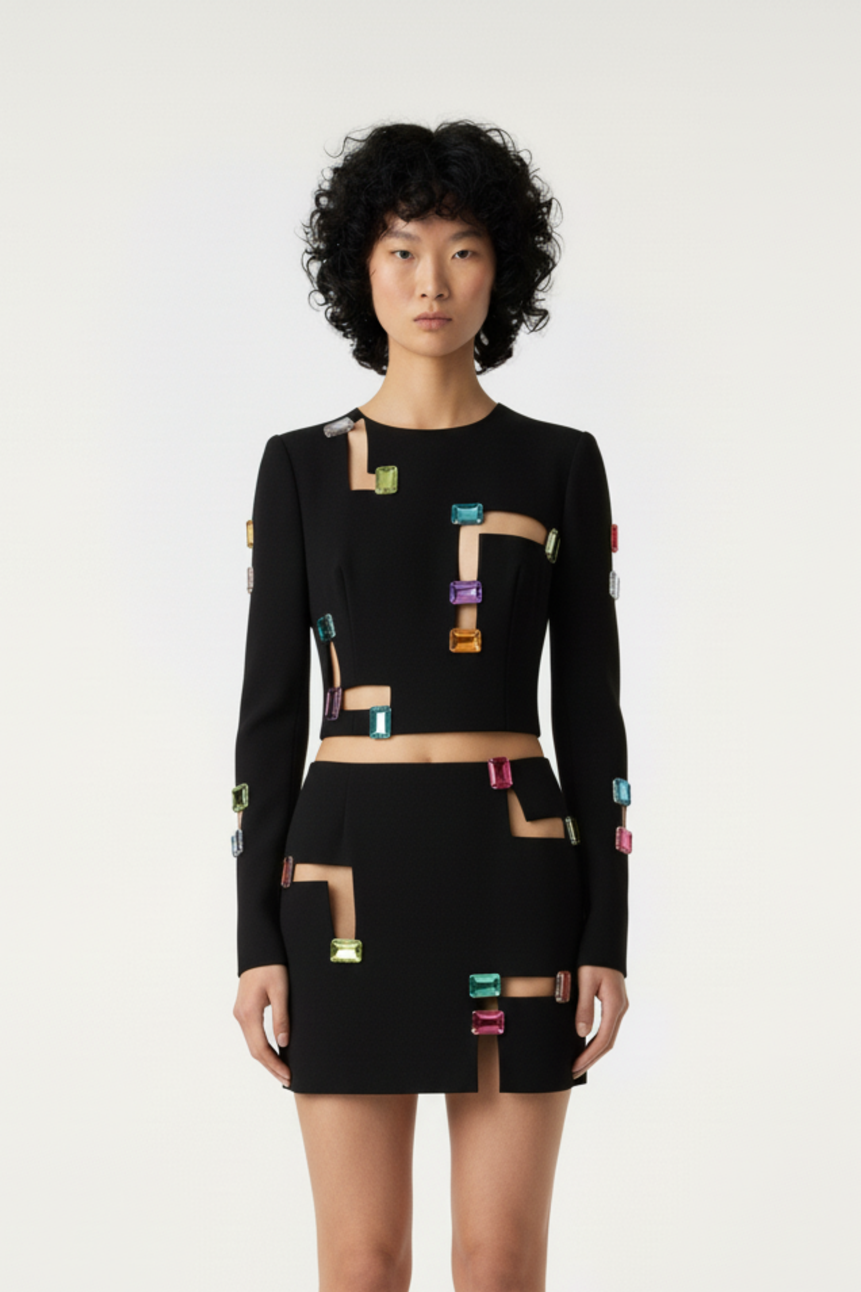 CRYSTAL CUT-OUT SKIRT