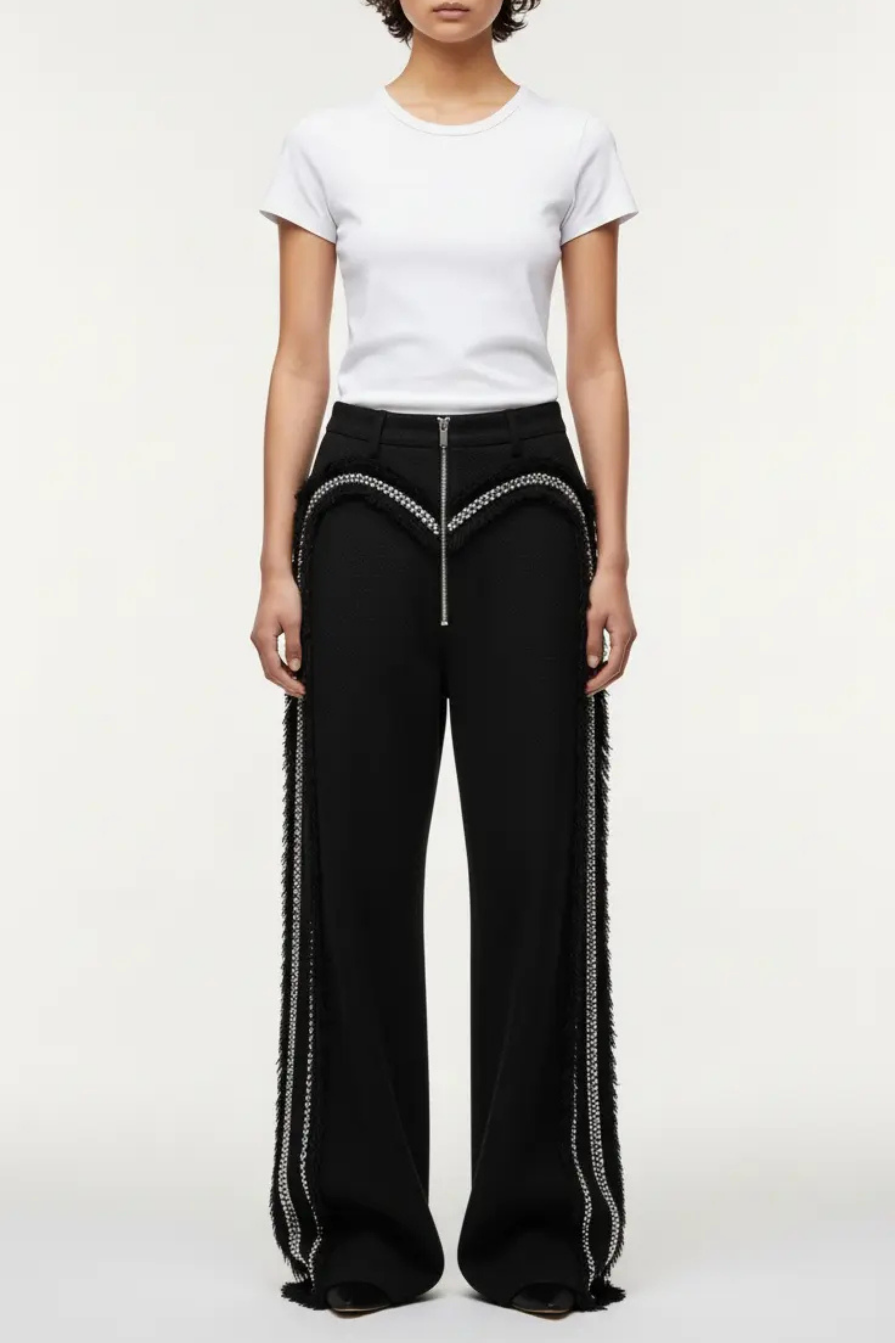 CRYSTAL-DETAILED TROUSERS