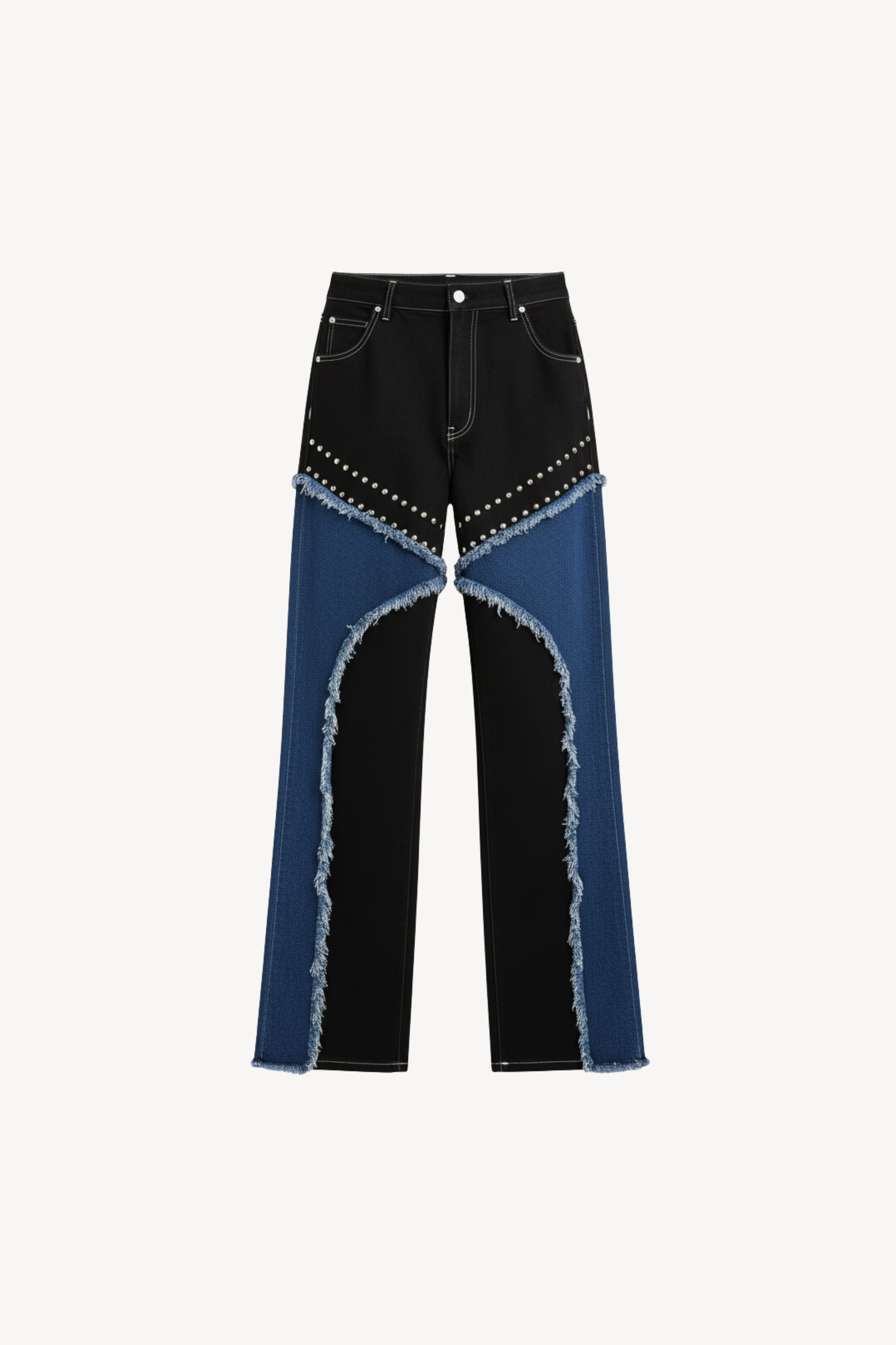 FRAYED TRIM JEANS