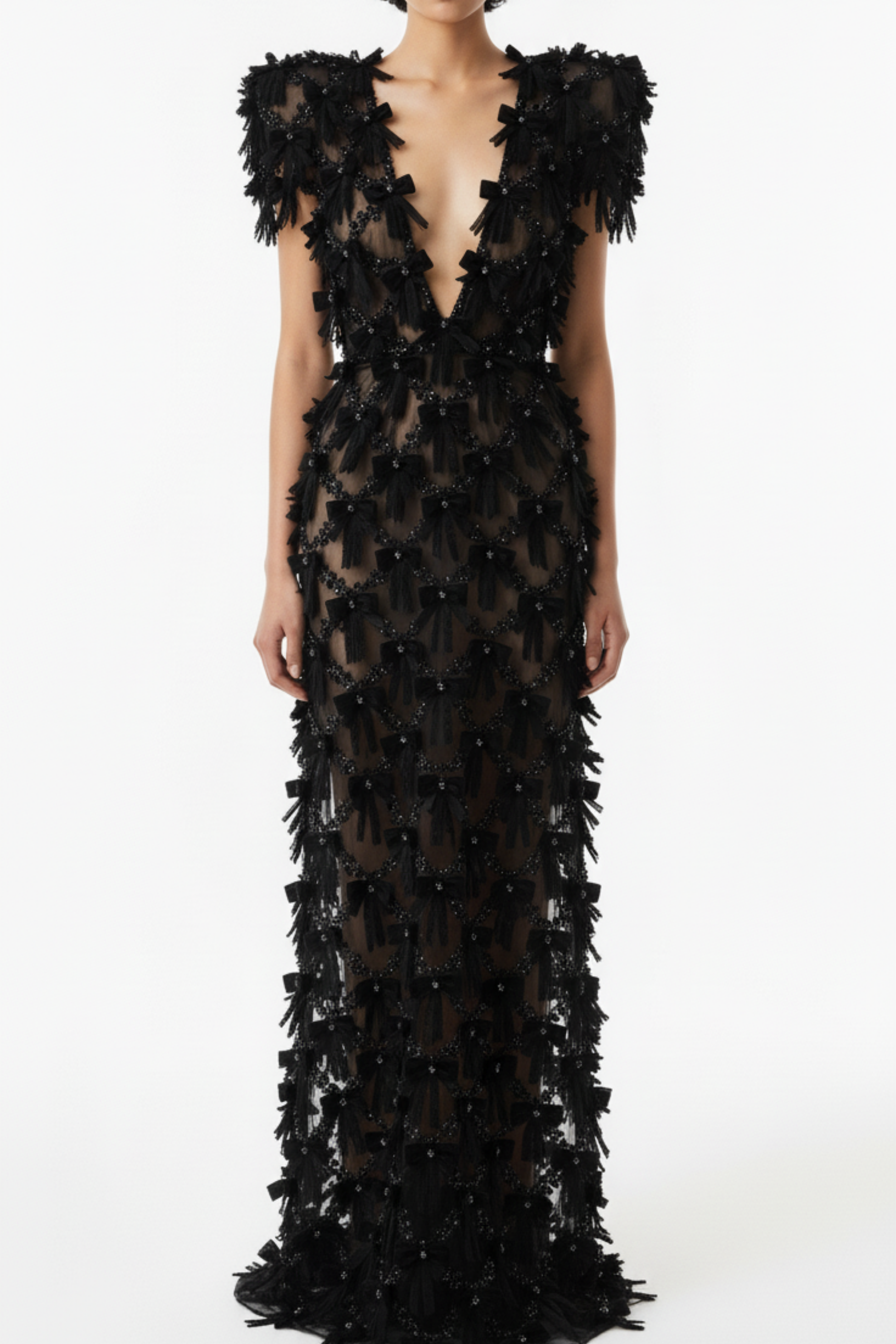 BLACK BOW MAXI DRESS