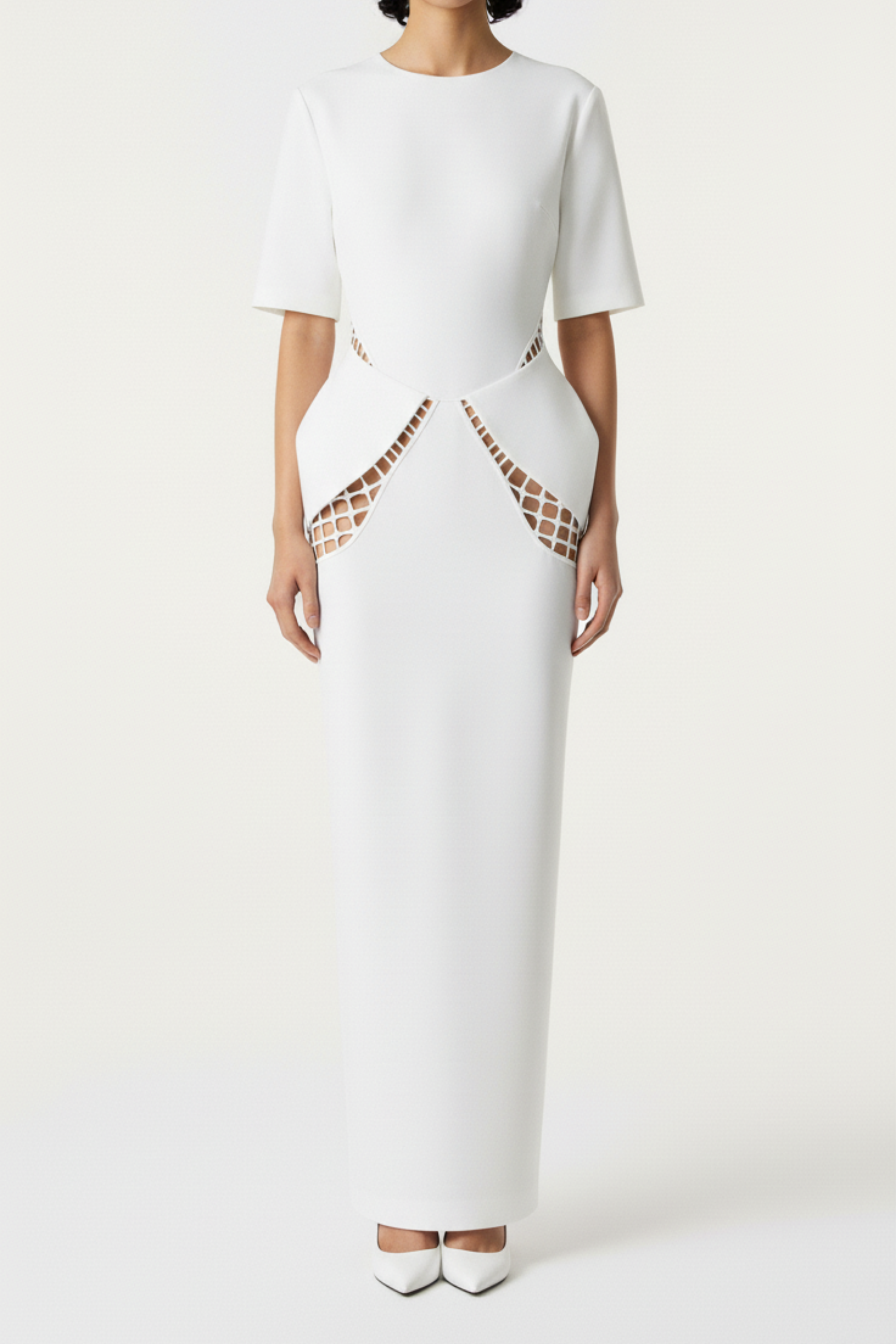 CUT-OUT CRÊPE DRESS