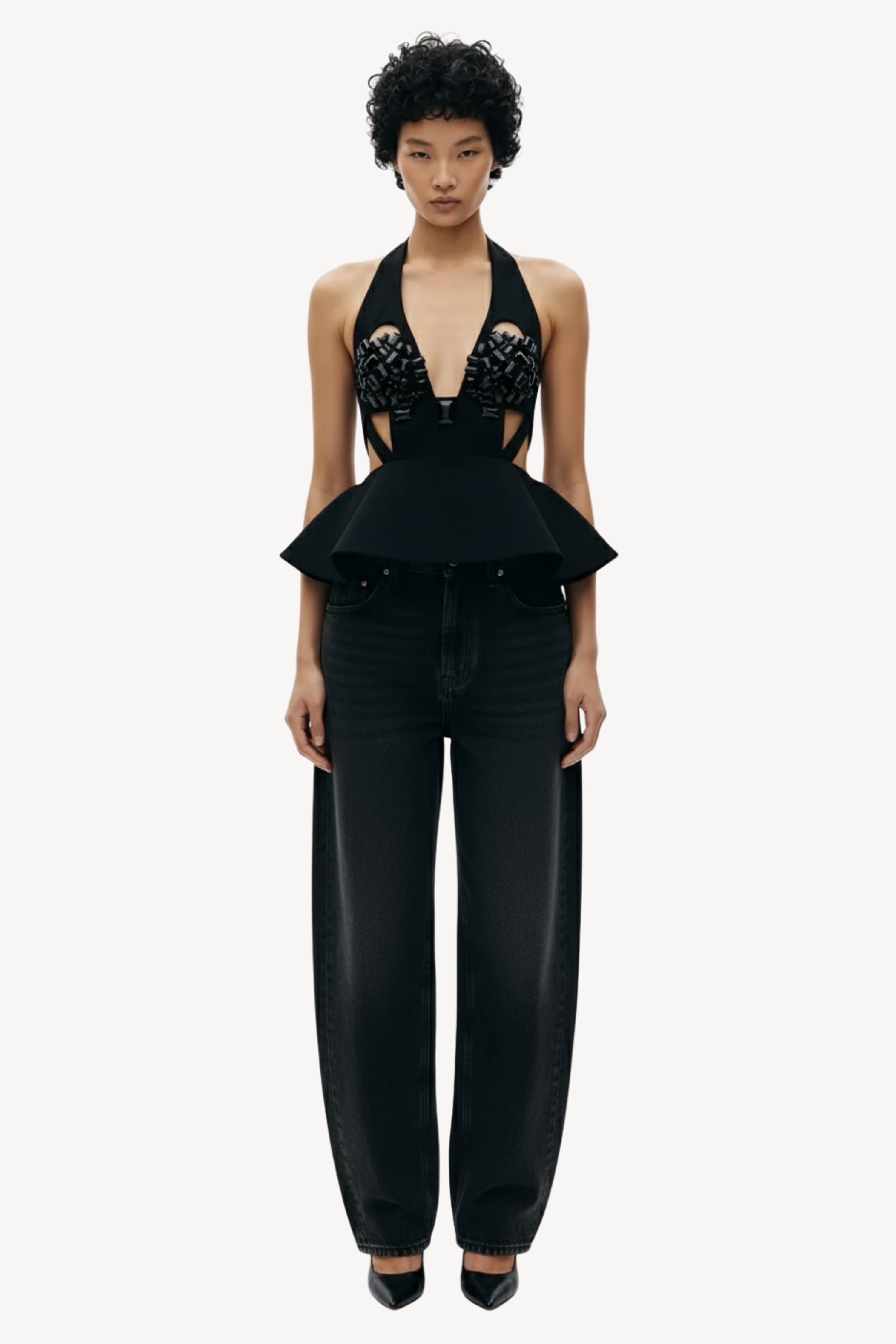 HALTER PEPLUM TOP