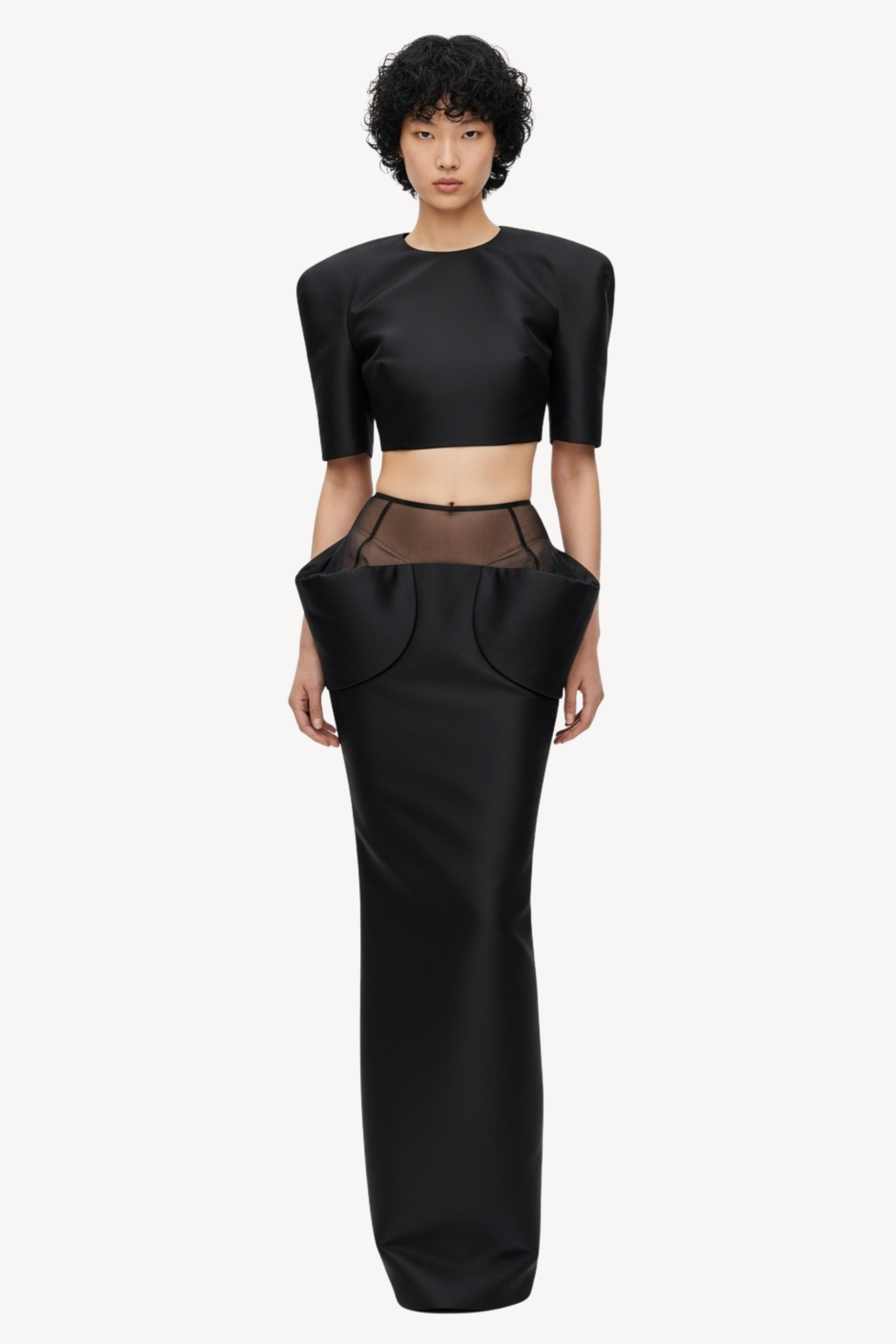 SILK TAFFETA CROP TOP