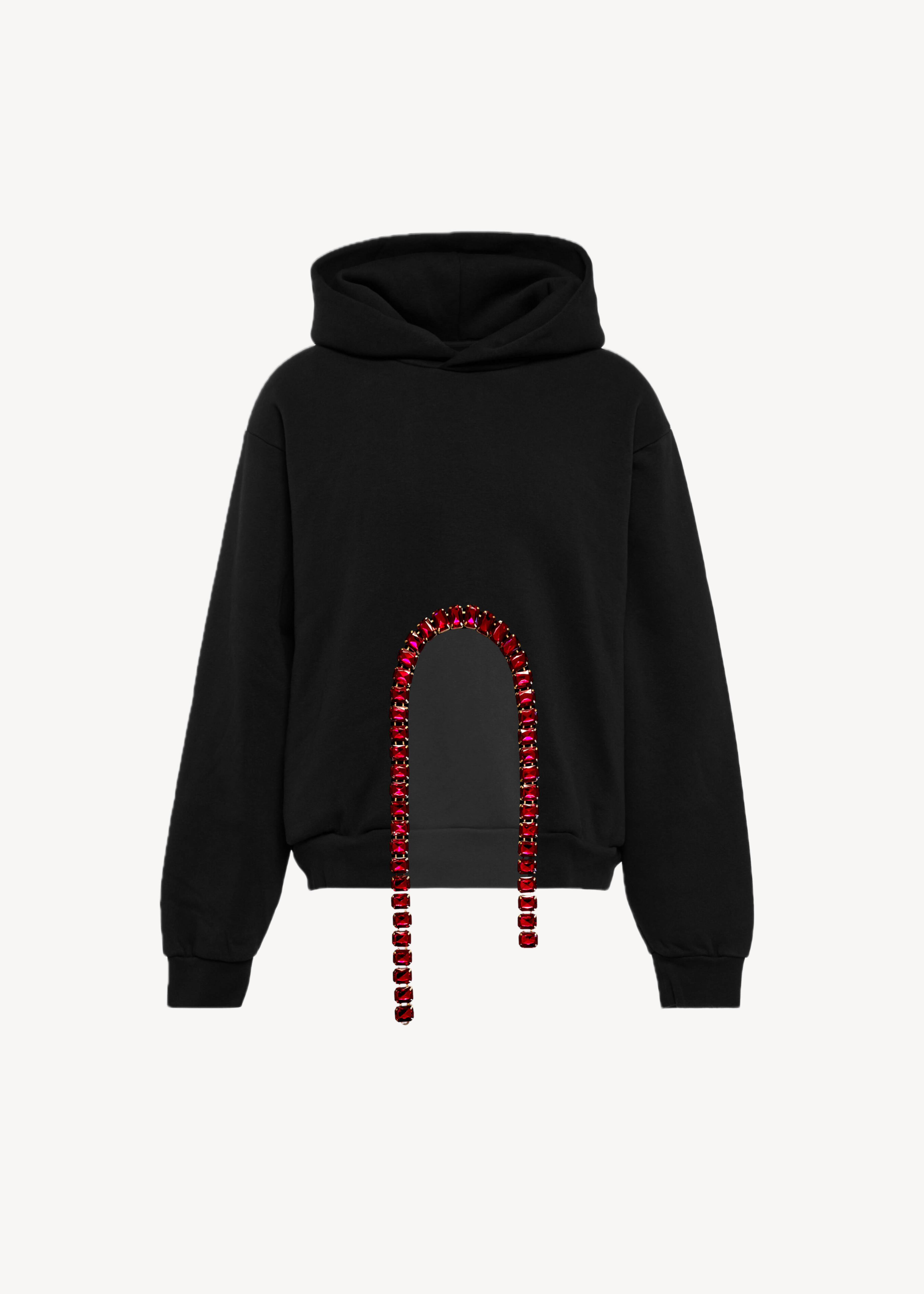 Cropped cotton hoodie