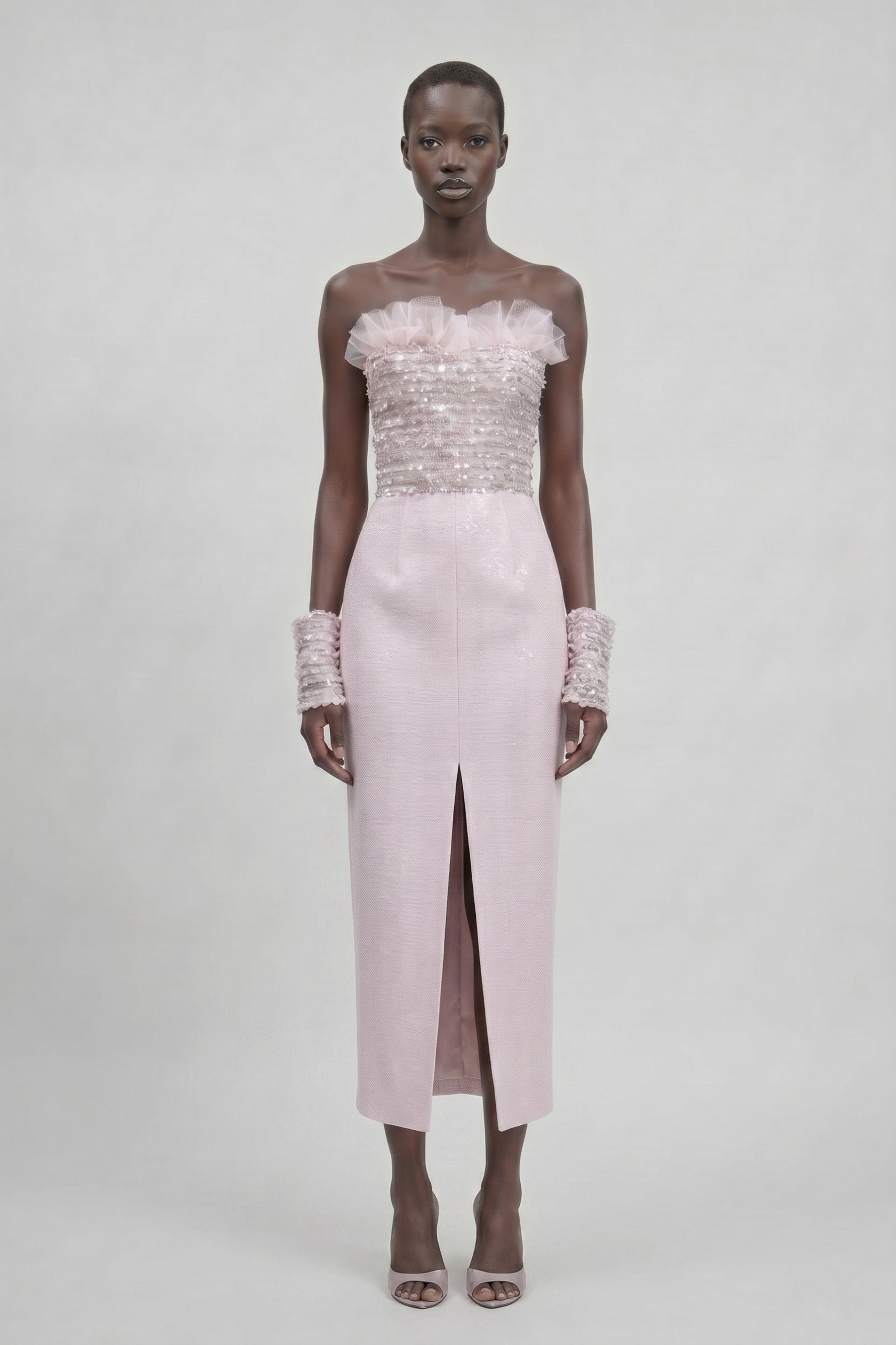 open lace back dress PINK CRYSTAL CORSET MIDI DRESS