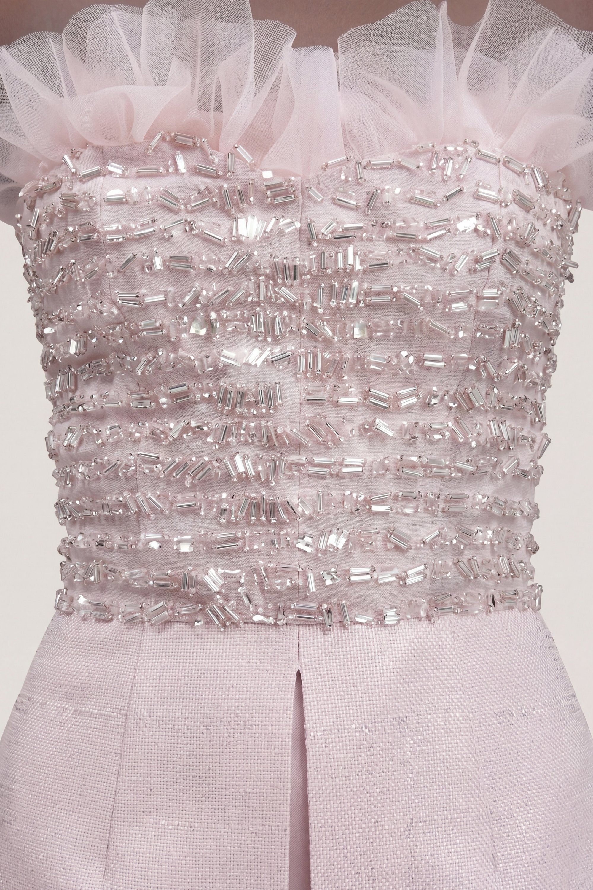 LOULOU Pink Crystal Corset Midi Dress - photo 6