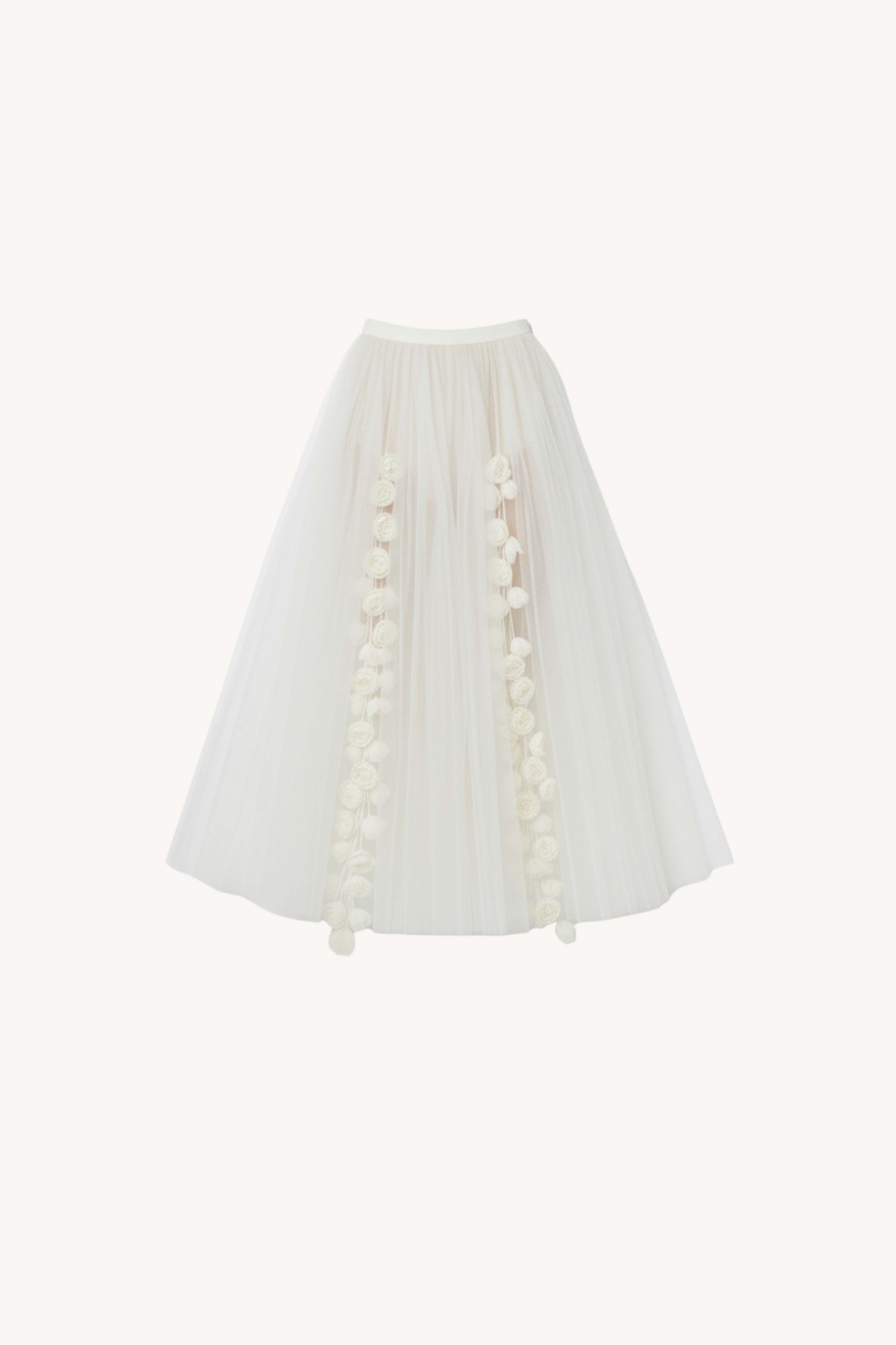 IVORY TULLE ROSE SKIRT