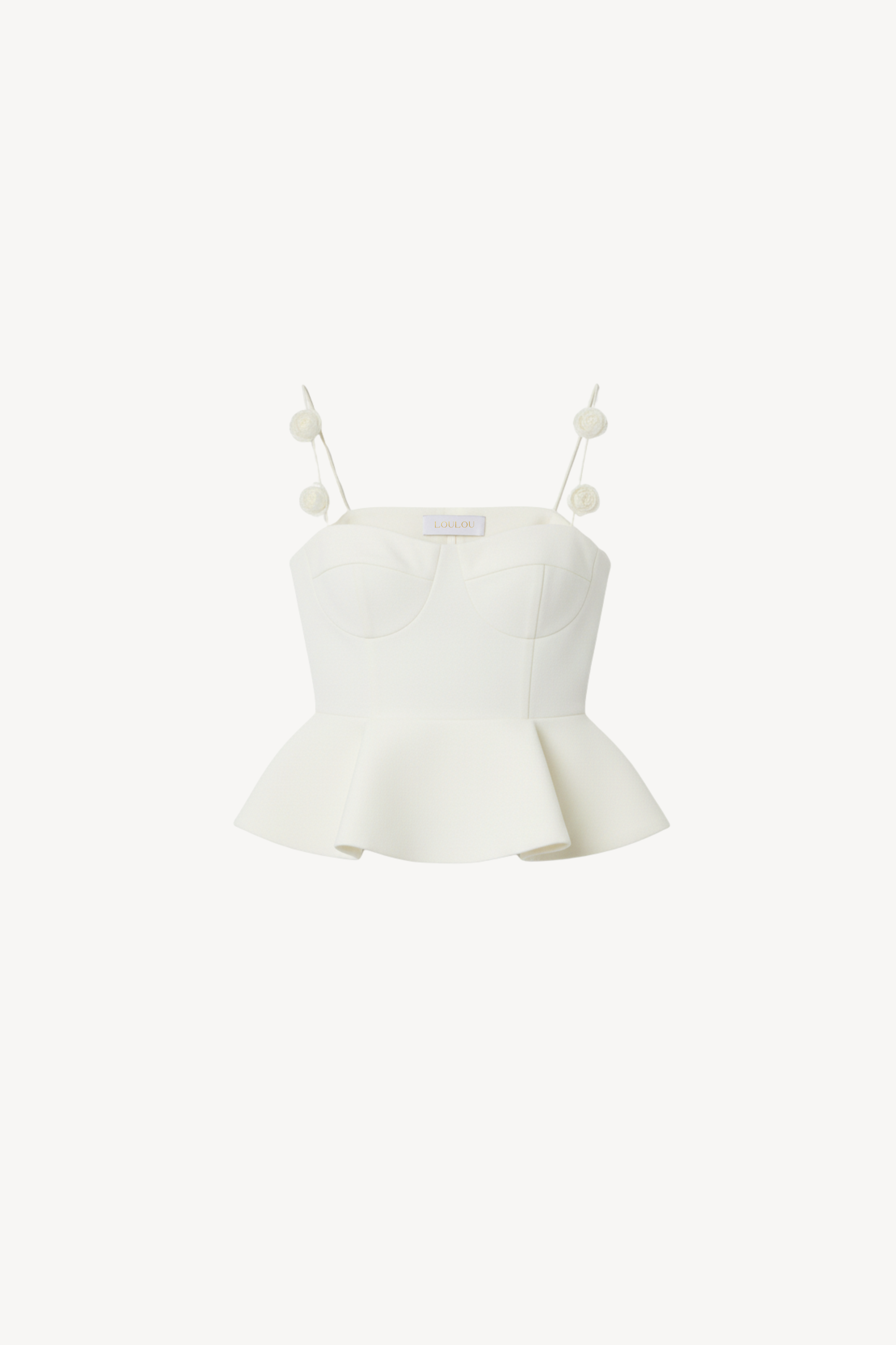 IVORY CRÊPE PEPLUM TOP