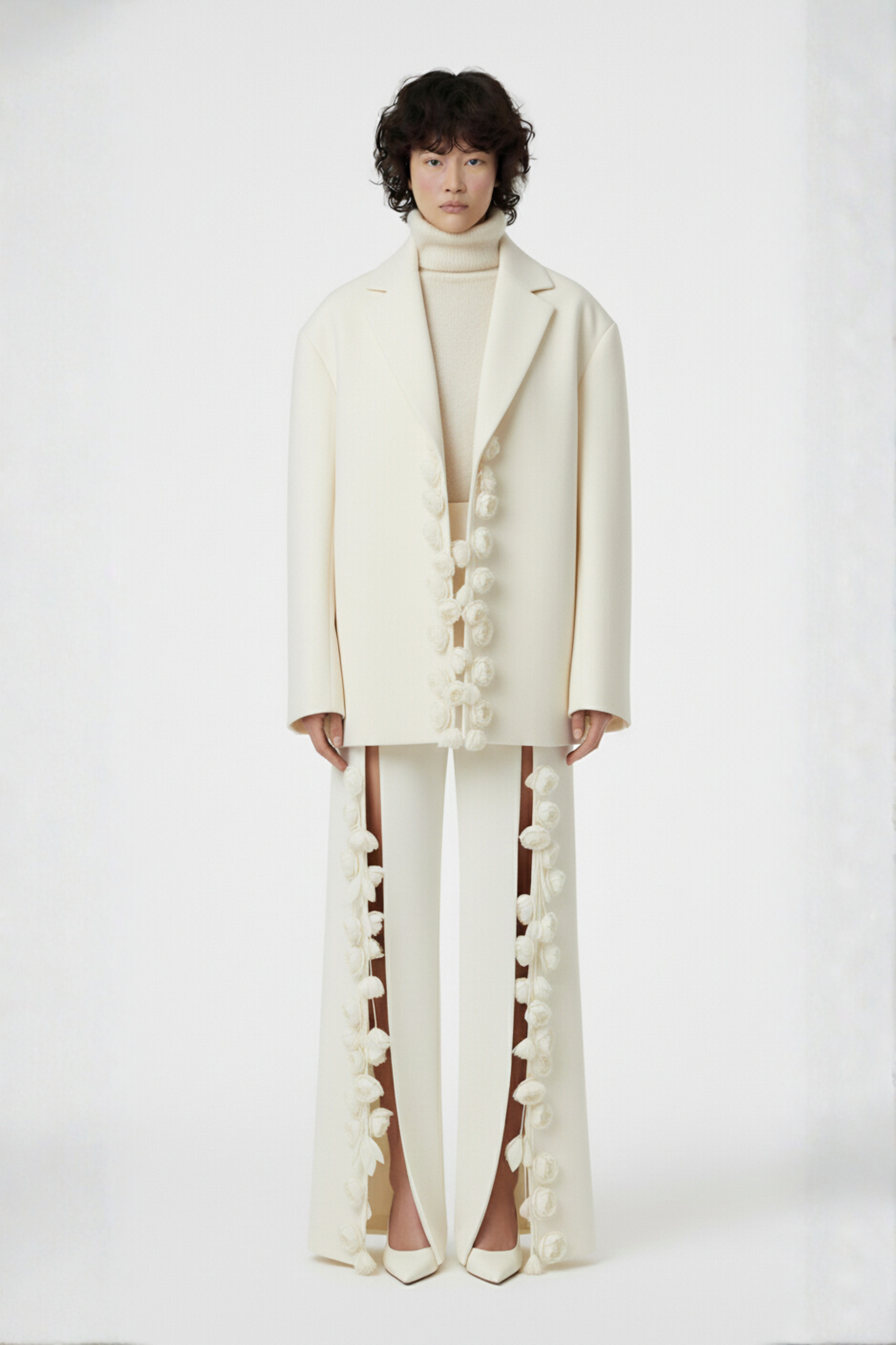 IVORY TAILORED WOOL BLAZER