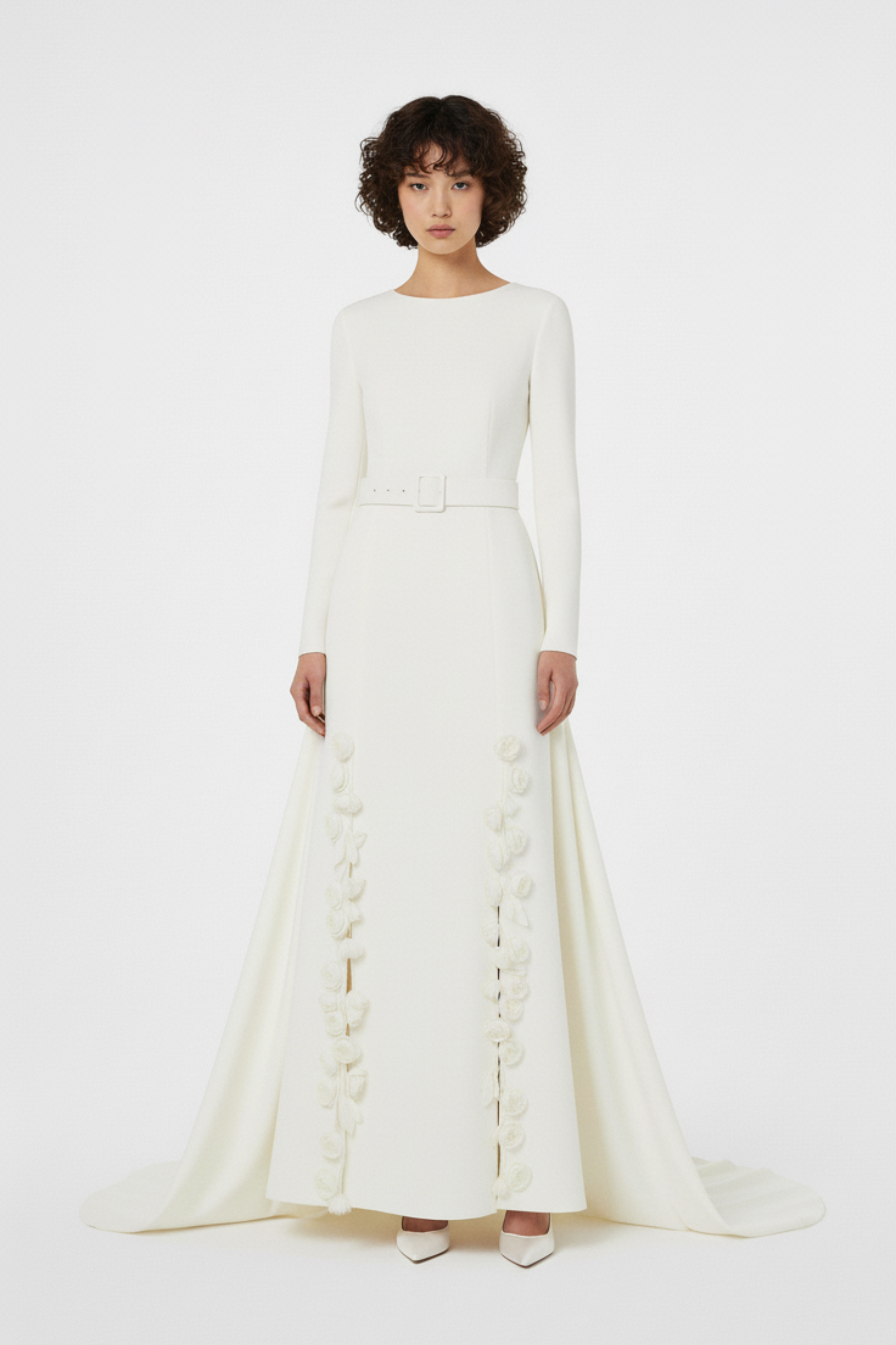 IVORY CRÊPE ROSE SKIRT