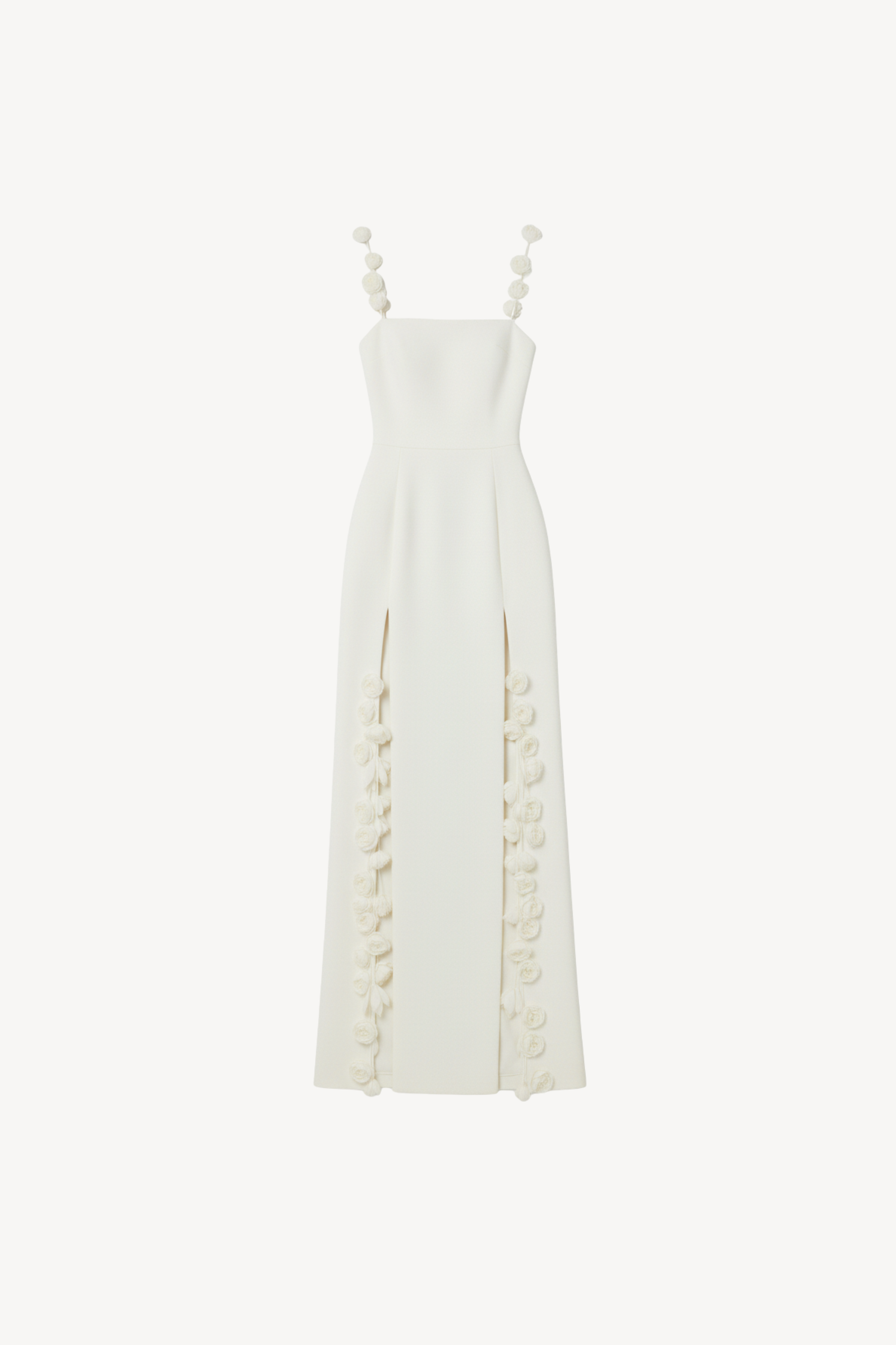 IVORY ROSE-STRAP GOWN